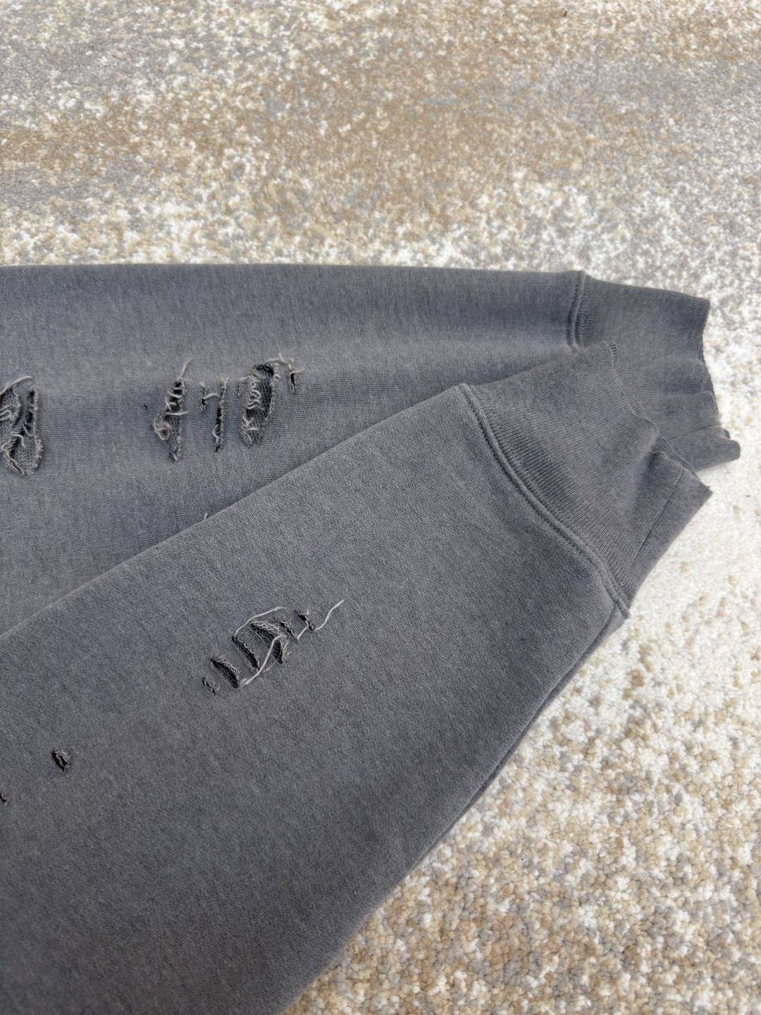 Acne Studios 破洞做旧徽标拉链连帽卫衣 外套 长袖 黑色 灰绿色 B0 CI0183-975