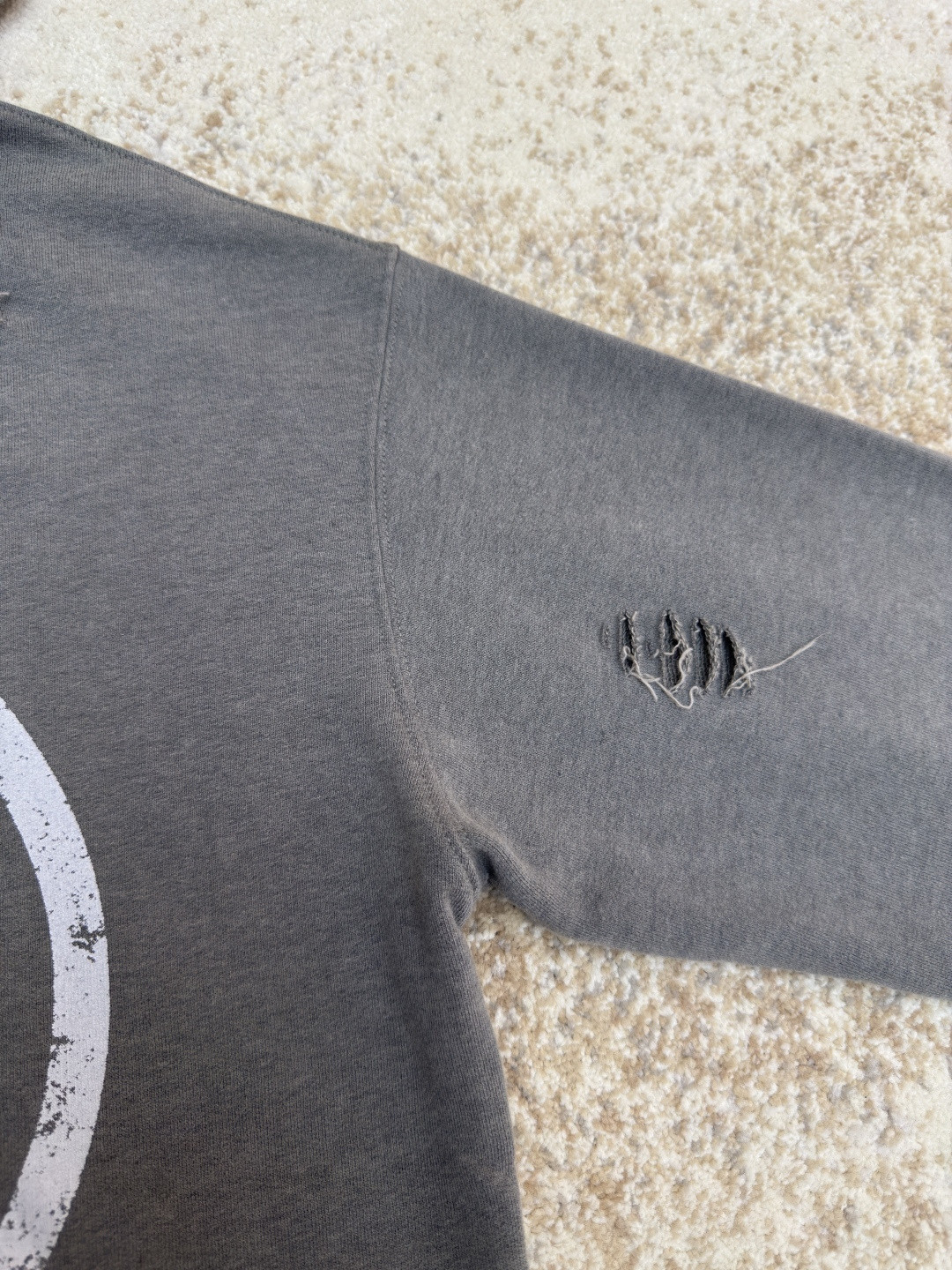 Acne Studios 破洞做旧徽标拉链连帽卫衣 外套 长袖 黑色 灰绿色 B0 CI0183-975