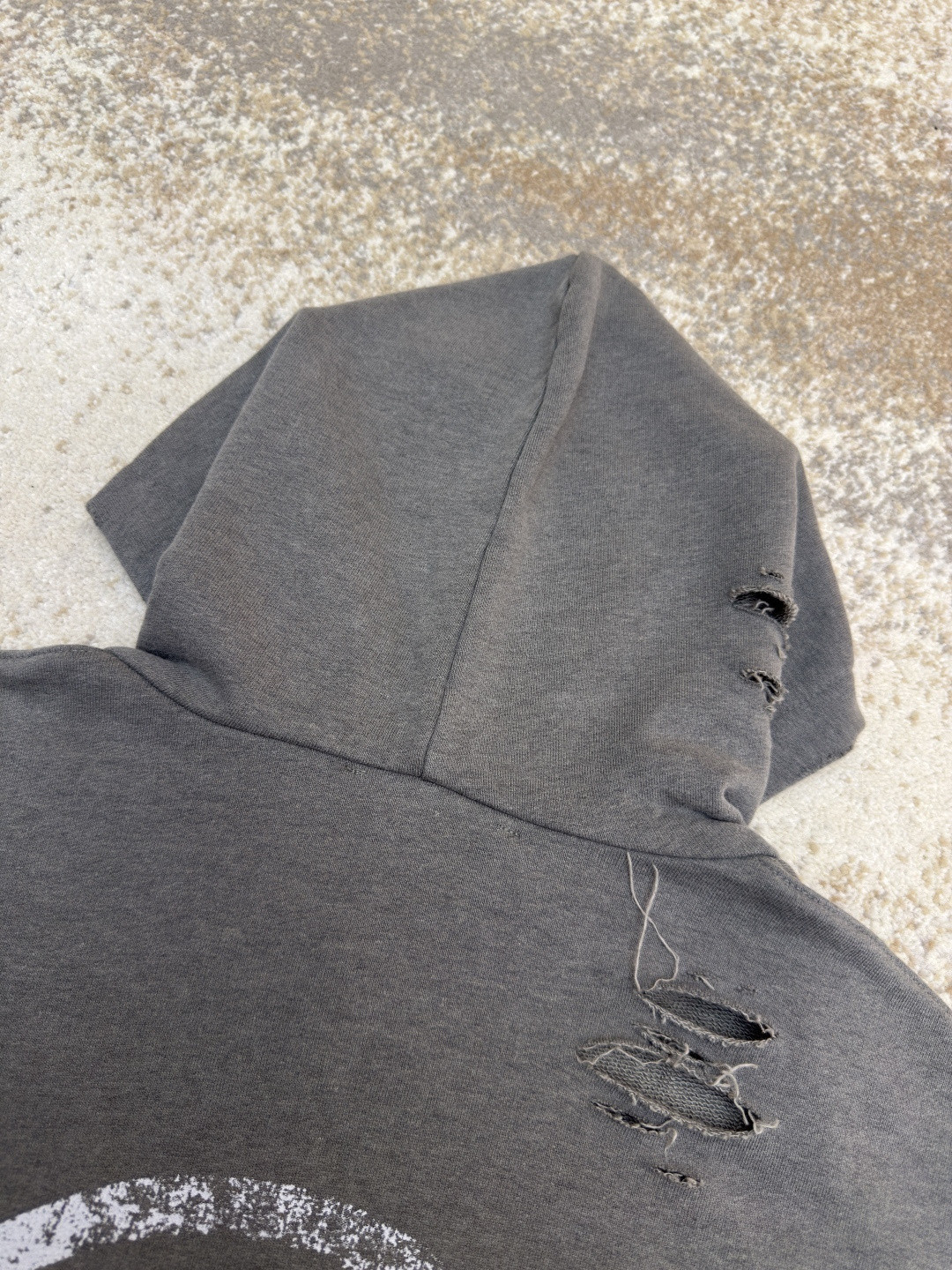 Acne Studios 破洞做旧徽标拉链连帽卫衣 外套 长袖 黑色 灰绿色 B0 CI0183-975