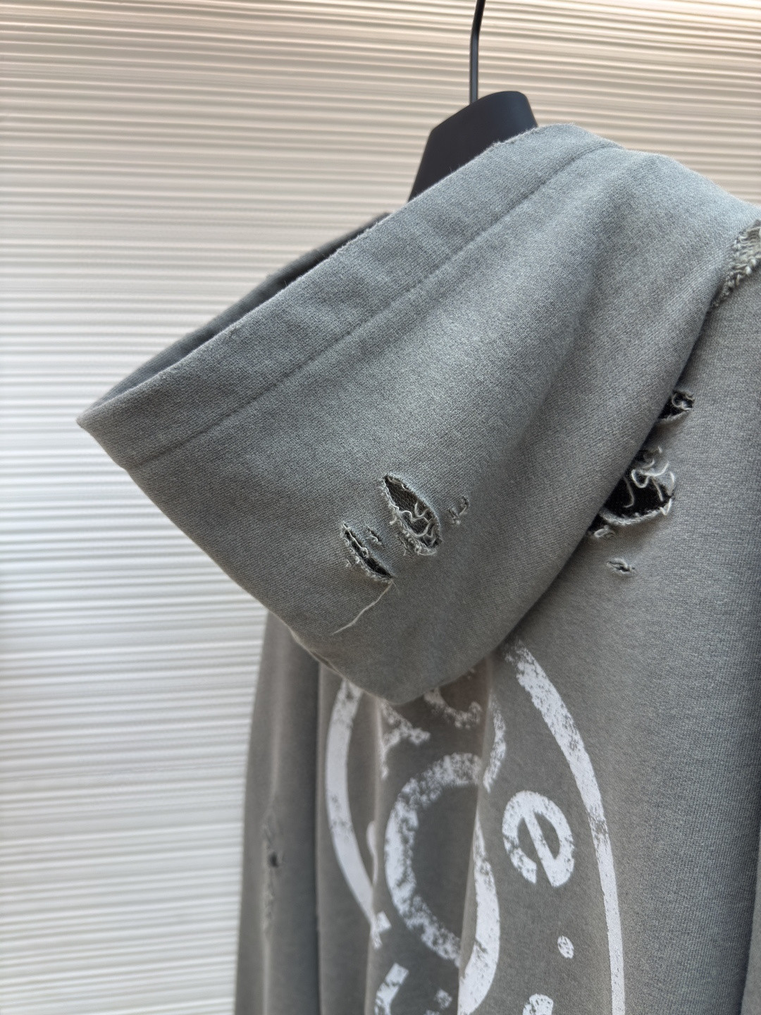 Acne Studios 破洞做旧徽标拉链连帽卫衣 外套 长袖 黑色 灰绿色 B0 CI0183-975