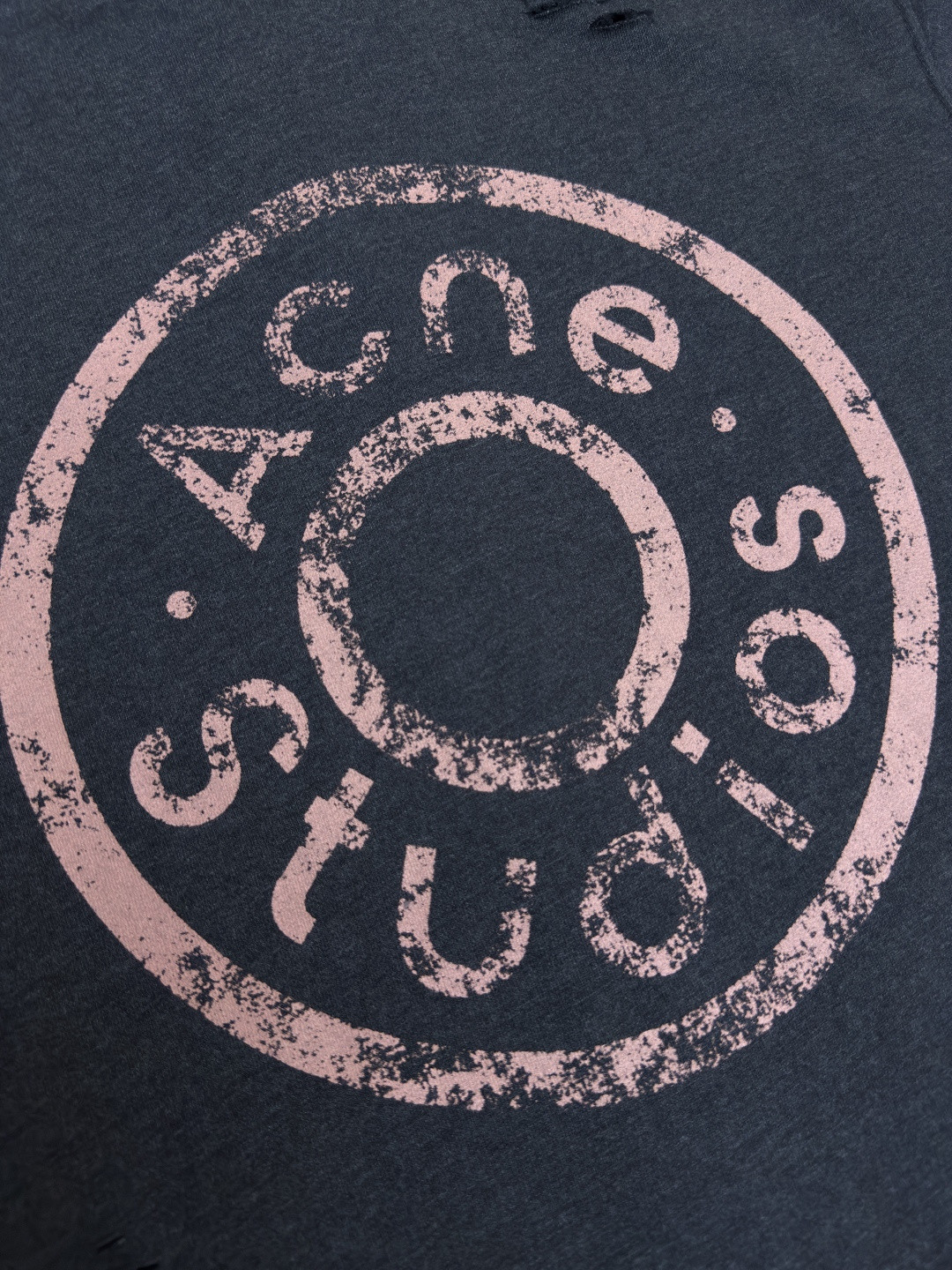 Acne Studios 破洞做旧徽标拉链连帽卫衣 外套 长袖 黑色 灰绿色 B0 CI0183-975