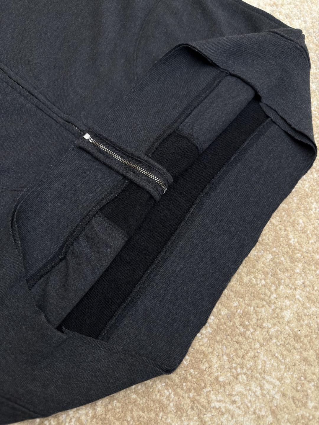 Acne Studios 破洞做旧徽标拉链连帽卫衣 外套 长袖 黑色 灰绿色 B0 CI0183-975