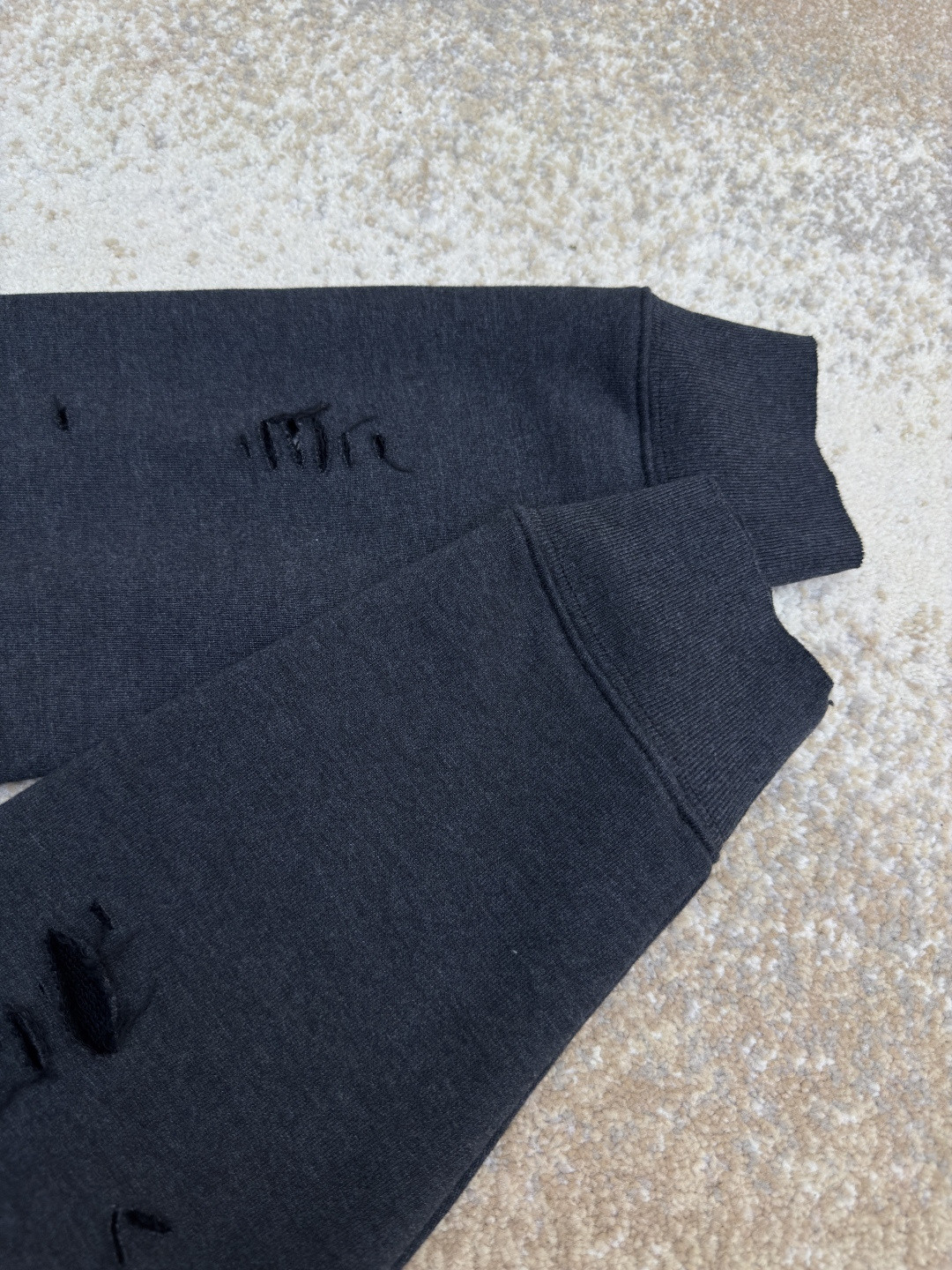 Acne Studios 破洞做旧徽标拉链连帽卫衣 外套 长袖 黑色 灰绿色 B0 CI0183-975