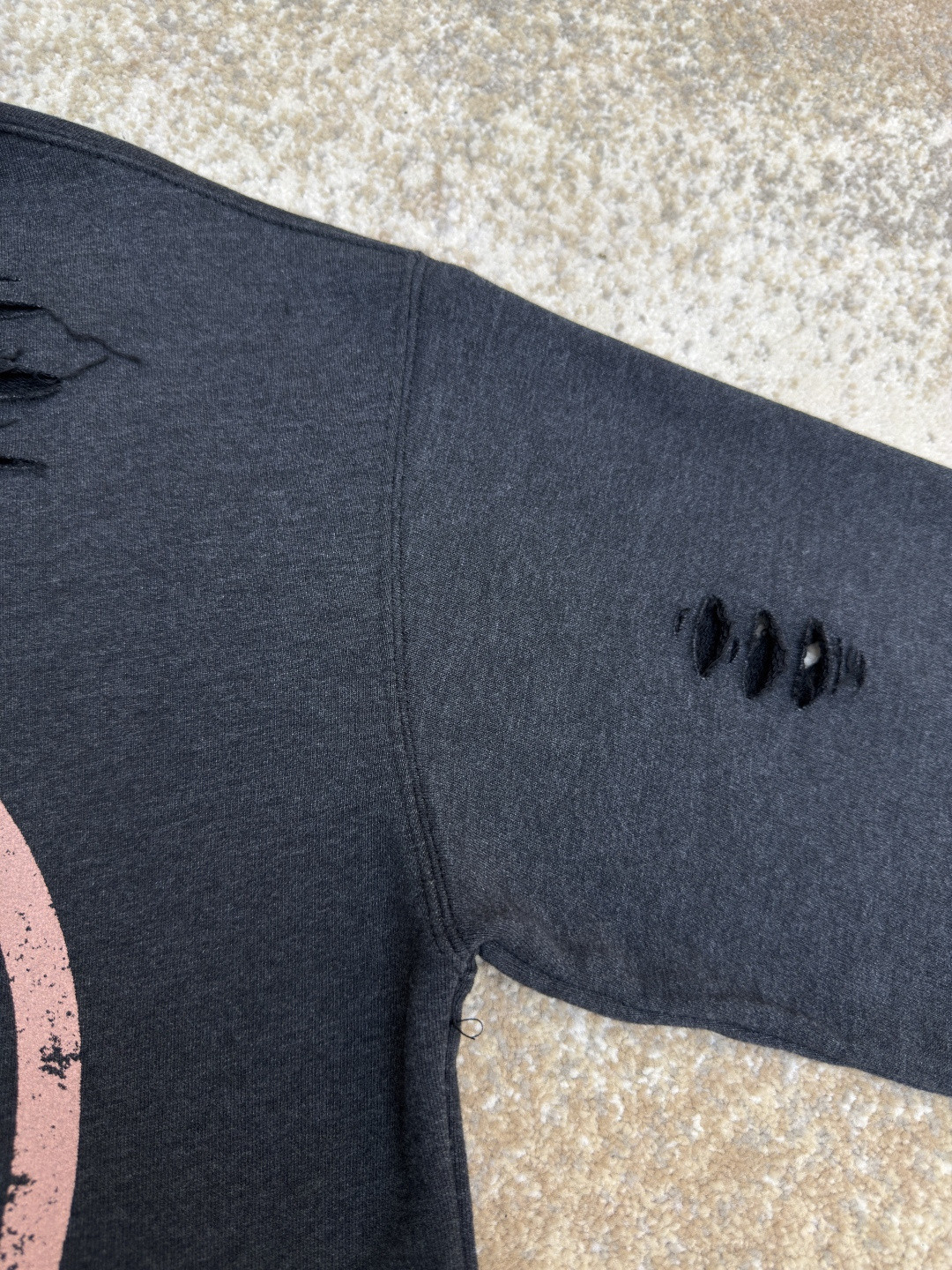 Acne Studios 破洞做旧徽标拉链连帽卫衣 外套 长袖 黑色 灰绿色 B0 CI0183-975