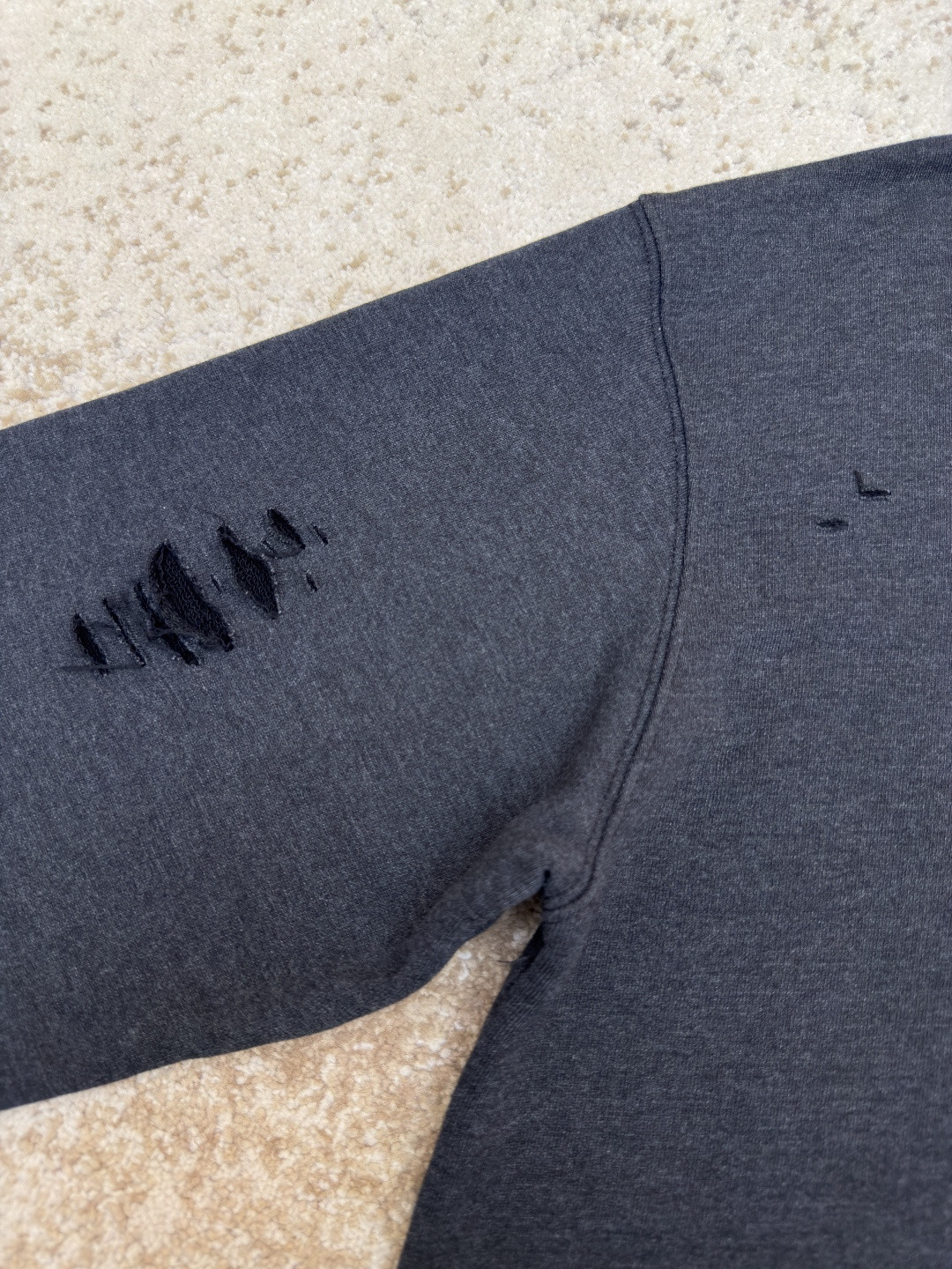 Acne Studios 破洞做旧徽标拉链连帽卫衣 外套 长袖 黑色 灰绿色 B0 CI0183-975