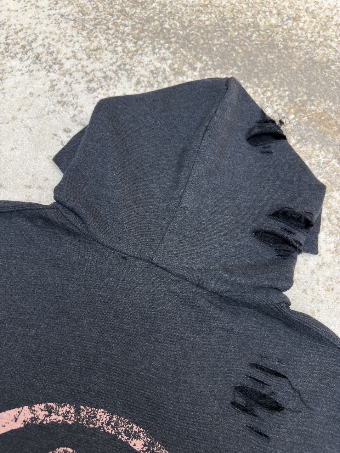 Acne Studios 破洞做旧徽标拉链连帽卫衣 外套 长袖 黑色 灰绿色 B0 CI0183-975