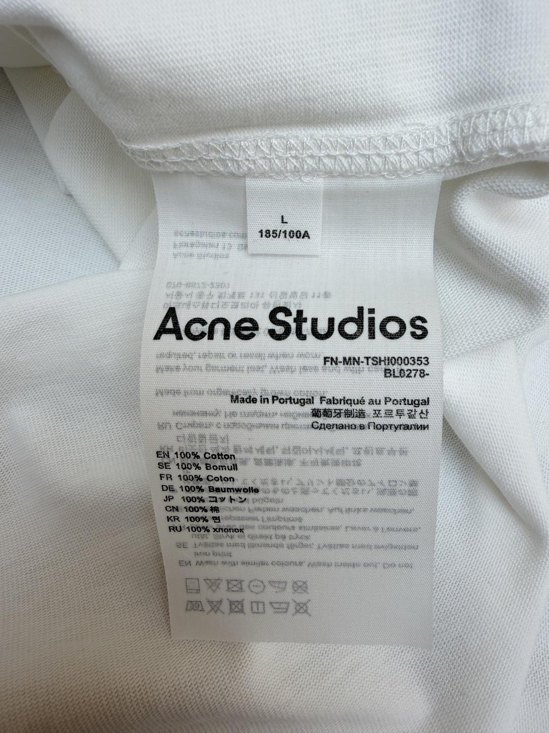 Acne Studios 胸前印章徽标圆领T恤 短袖 白色 黑色 A0 BL0278-183