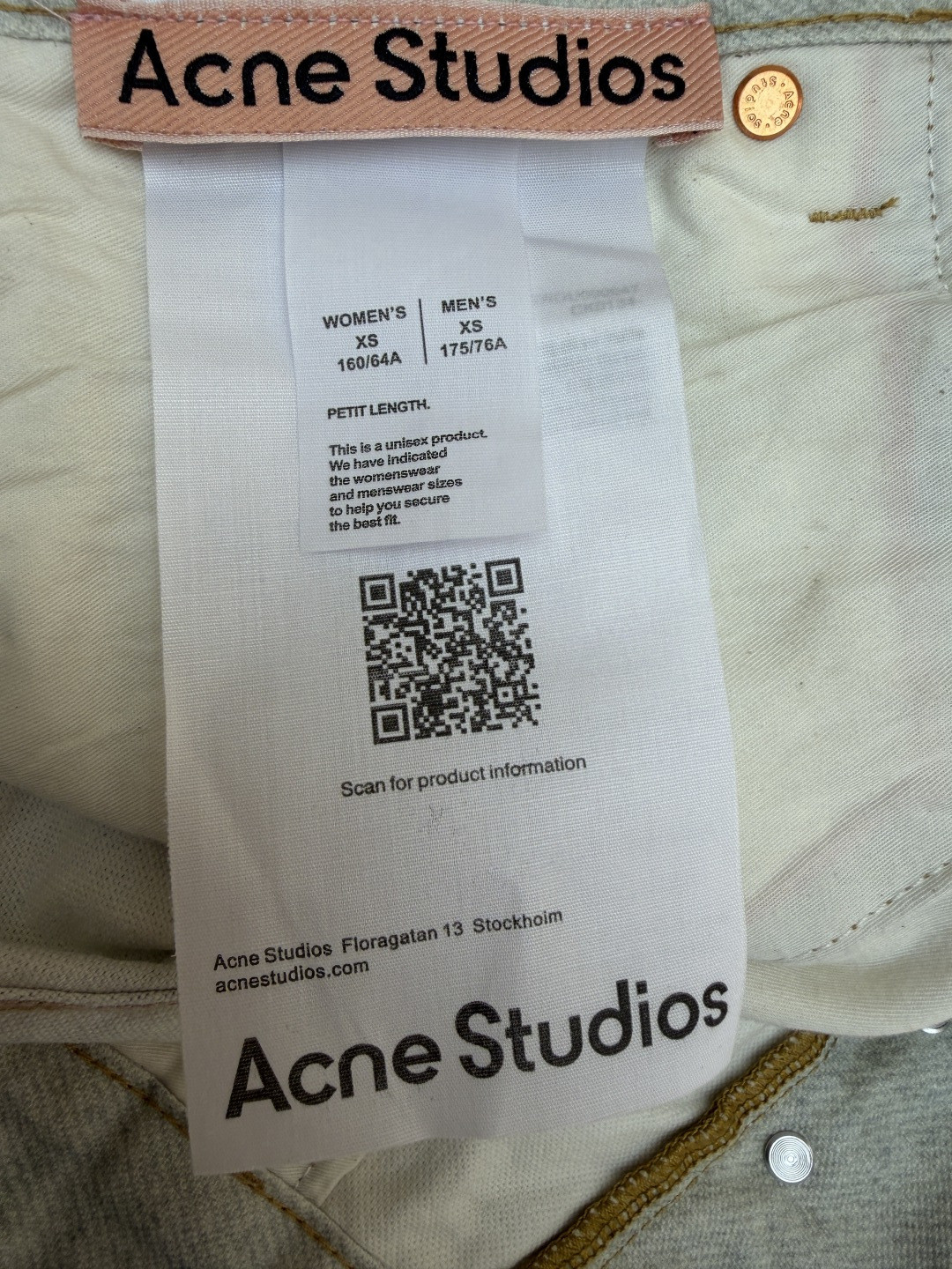 Acne Studios 拼接条纹牛仔裤 长裤 裤子 蓝黑色 B0 CK0139AIL