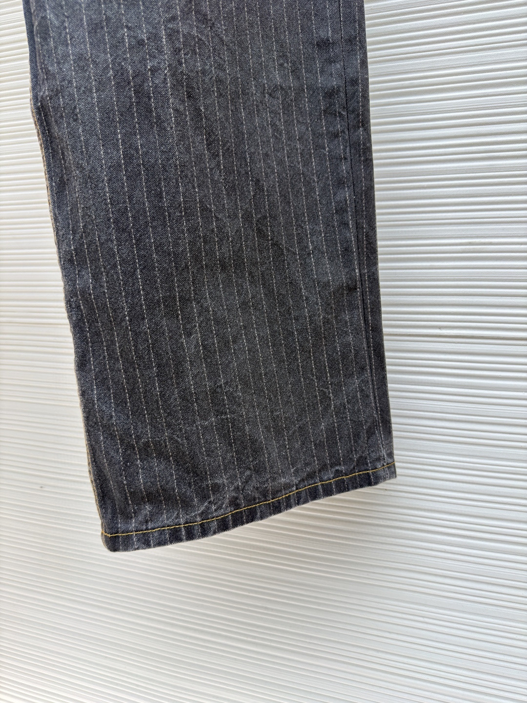 Acne Studios 拼接条纹牛仔裤 长裤 裤子 蓝黑色 B0 CK0139AIL