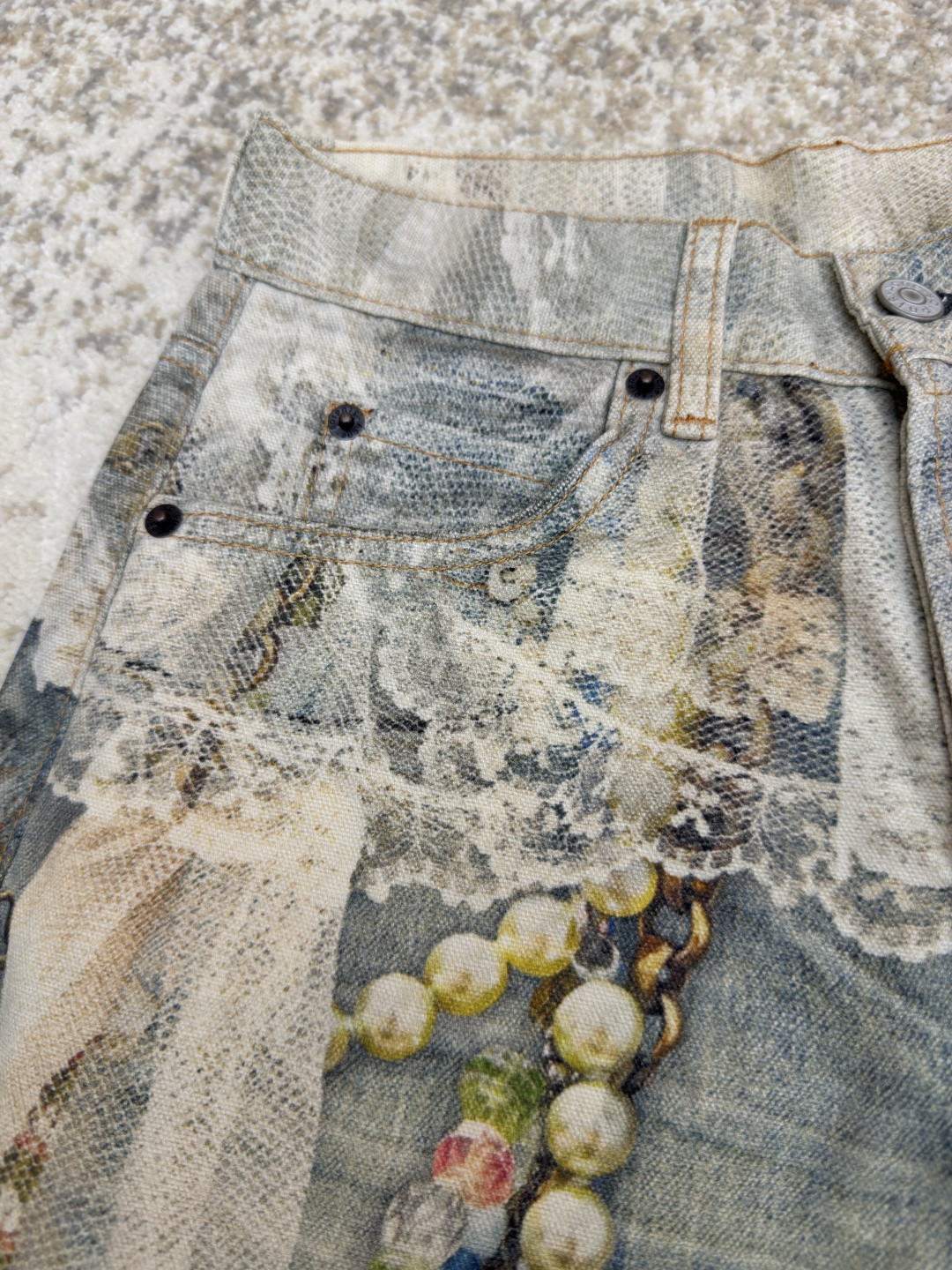 Acne Studios 蕾丝牛仔裤 长裤 裤子 蓝色 B0 CK0134-AET