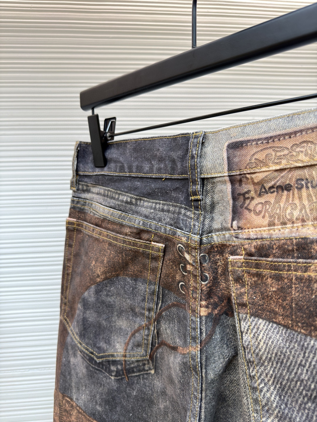 Acne Studios 3D错视复古印花牛仔裤 长裤 裤子 棕色 B0 BK0703-AG7