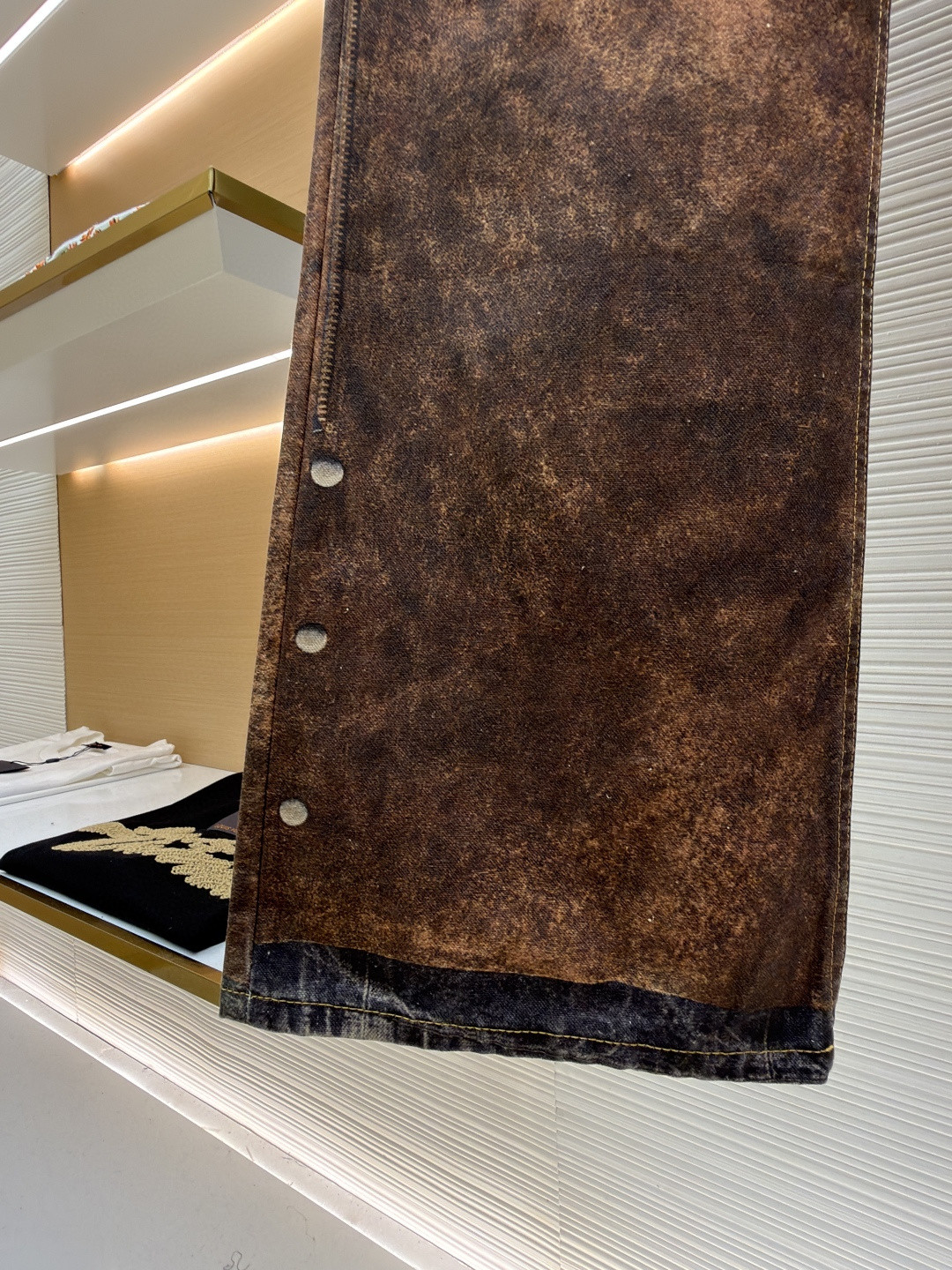 Acne Studios 3D错视复古印花牛仔裤 长裤 裤子 棕色 B0 BK0703-AG7