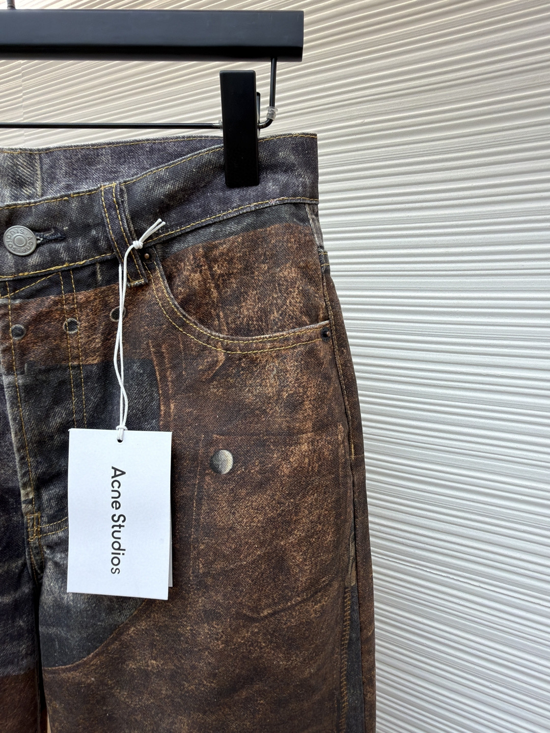 Acne Studios 3D错视复古印花牛仔裤 长裤 裤子 棕色 B0 BK0703-AG7