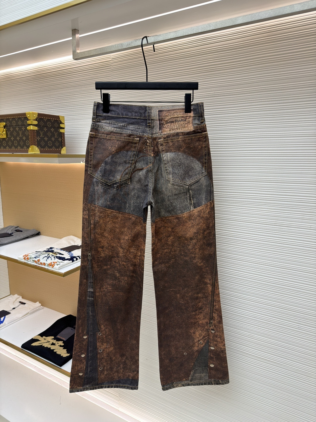 Acne Studios 3D错视复古印花牛仔裤 长裤 裤子 棕色 B0 BK0703-AG7