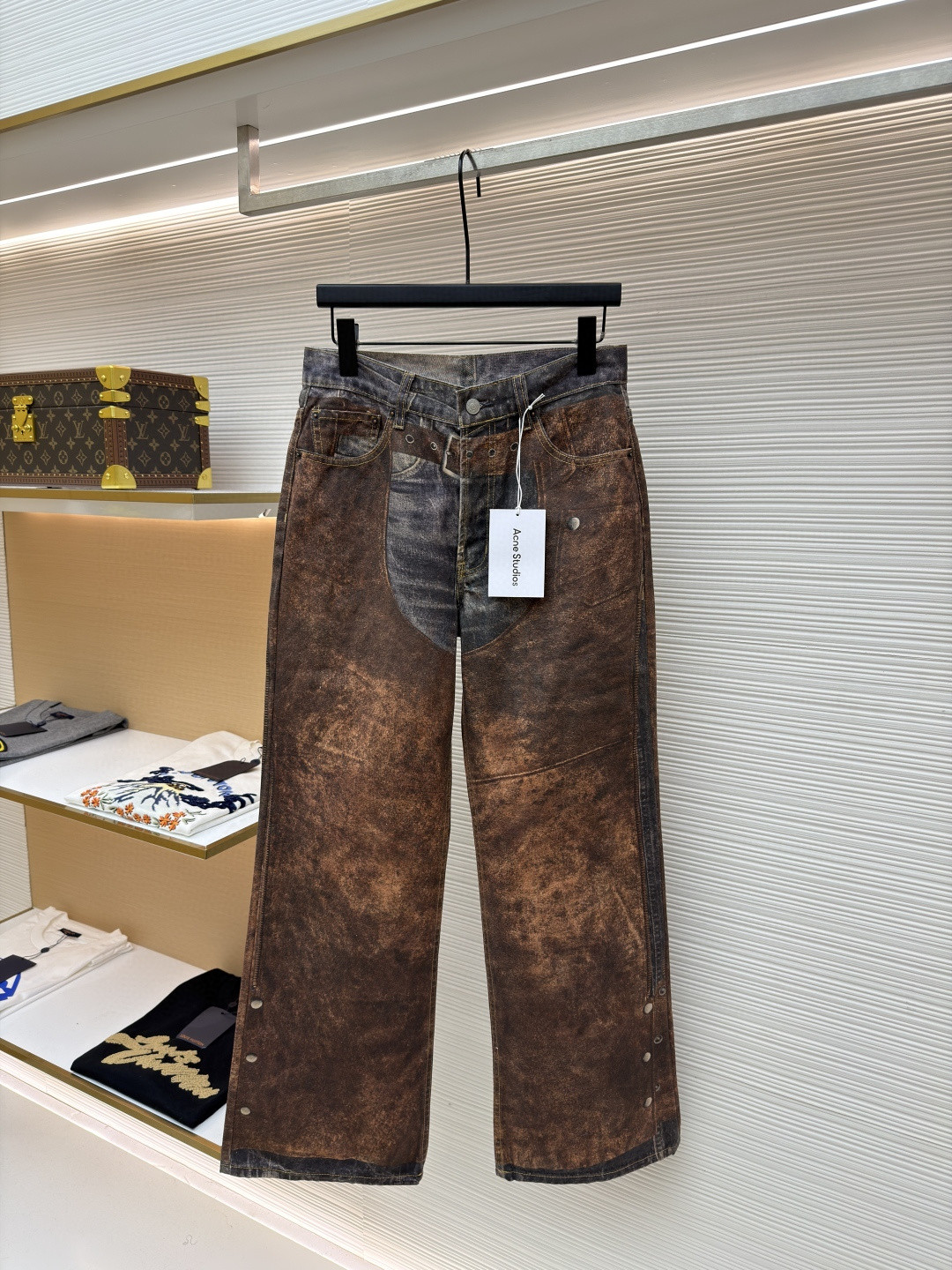 Acne Studios 3D错视复古印花牛仔裤 长裤 裤子 棕色 B0 BK0703-AG7