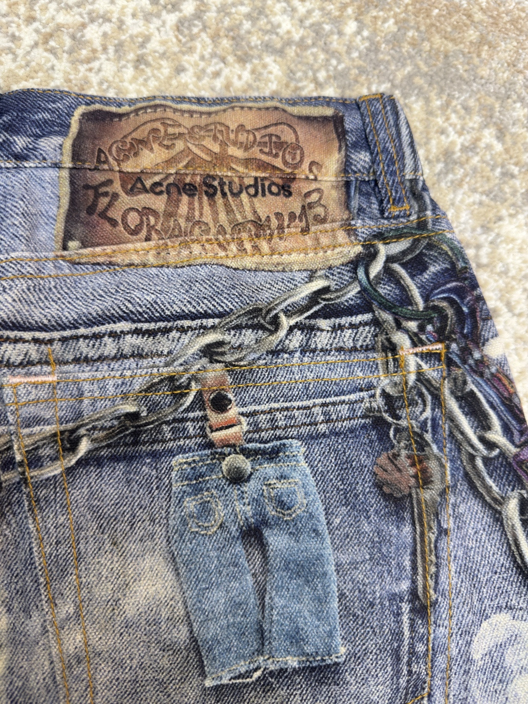 Acne Studios 3D打印牛仔裤 长裤 裤子 蓝色 B0 B00374-863