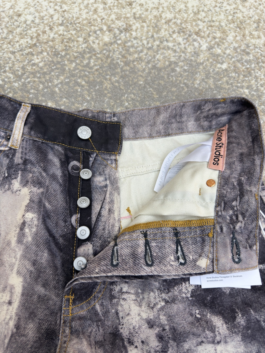 Acne Studios 泥染废土错视喷墨仿旧效果 3D打印牛仔裤 长裤 裤子 B0 A00410-AAA