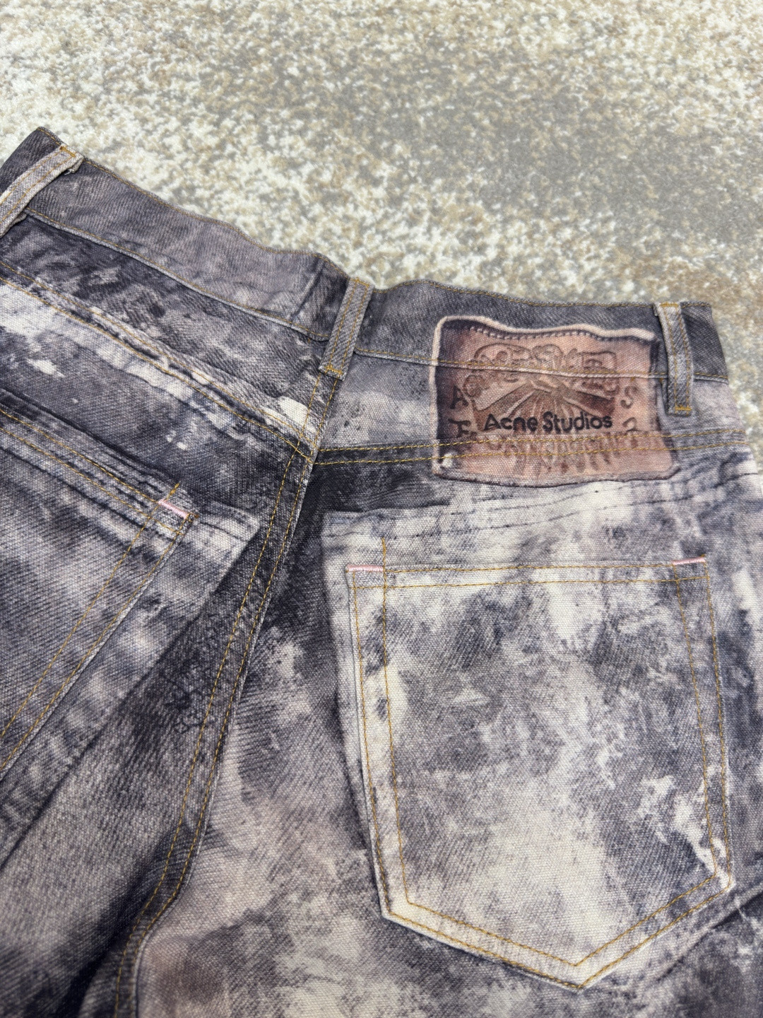 Acne Studios 泥染废土错视喷墨仿旧效果 3D打印牛仔裤 长裤 裤子 B0 A00410-AAA