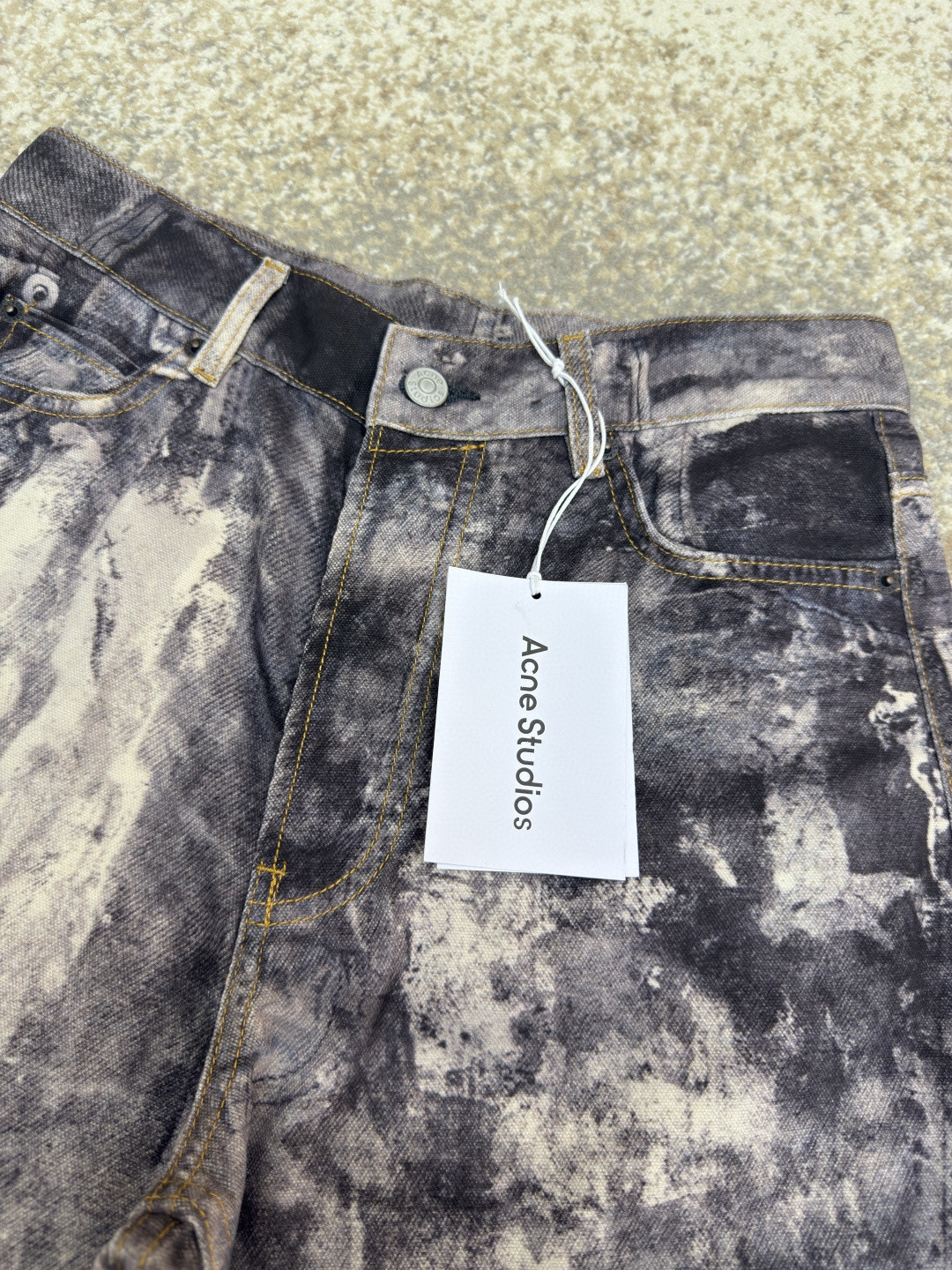 Acne Studios 泥染废土错视喷墨仿旧效果 3D打印牛仔裤 长裤 裤子 B0 A00410-AAA