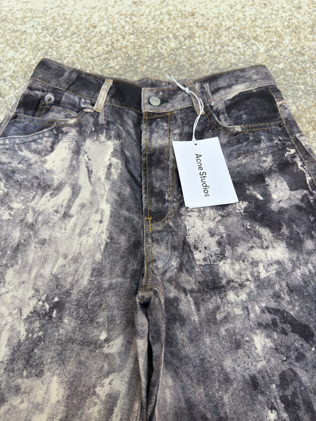 Acne Studios 泥染废土错视喷墨仿旧效果 3D打印牛仔裤 长裤 裤子 B0 A00410-AAA