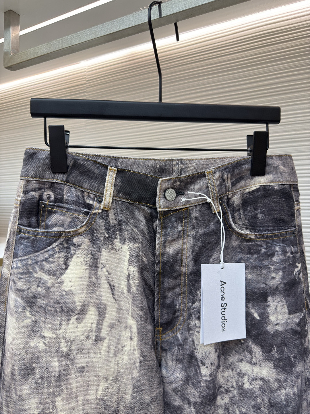 Acne Studios 泥染废土错视喷墨仿旧效果 3D打印牛仔裤 长裤 裤子 B0 A00410-AAA