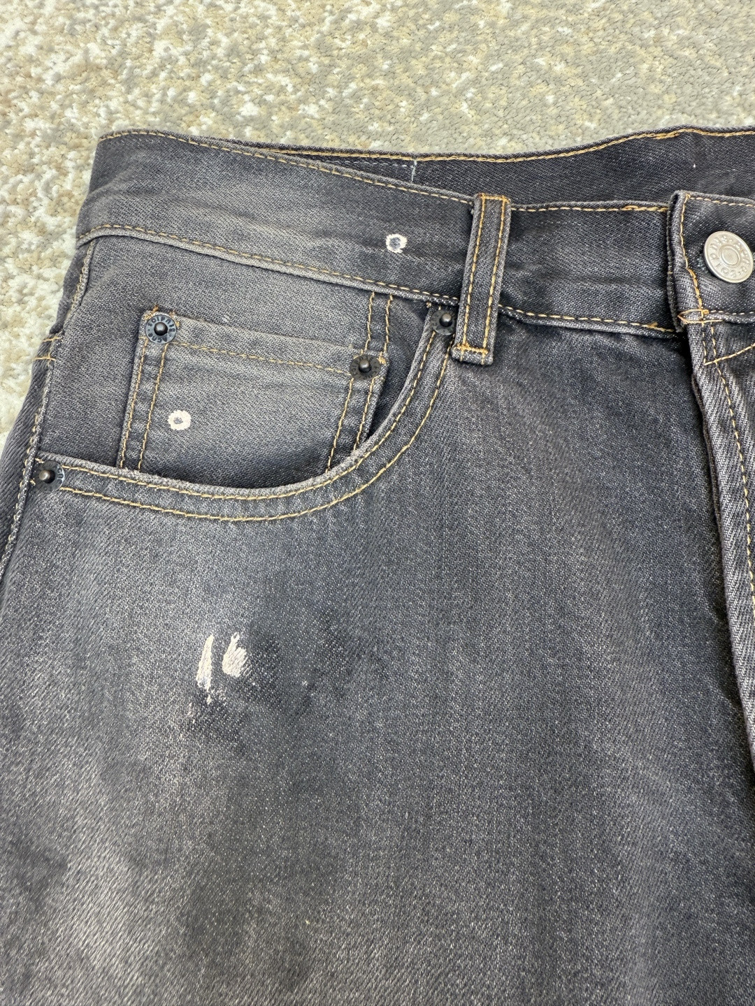 Acne Studios 泼墨涂绘牛仔七分裤 短裤 牛仔裤 裤子 黑色 A7 BE0173-900