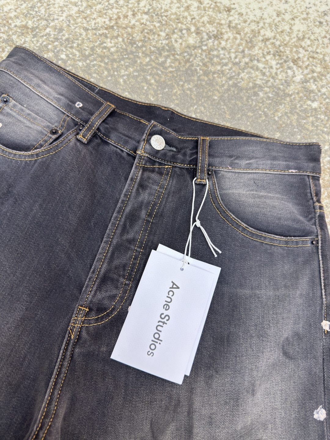 Acne Studios 泼墨涂绘牛仔七分裤 短裤 牛仔裤 裤子 黑色 A7 BE0173-900