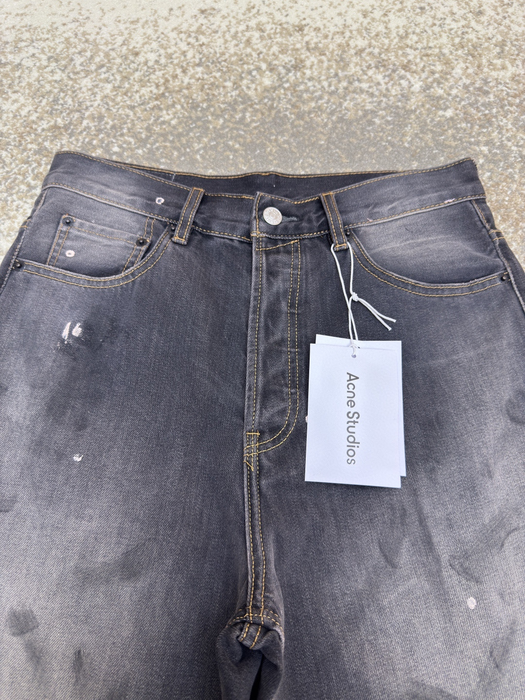 Acne Studios 泼墨涂绘牛仔七分裤 短裤 牛仔裤 裤子 黑色 A7 BE0173-900
