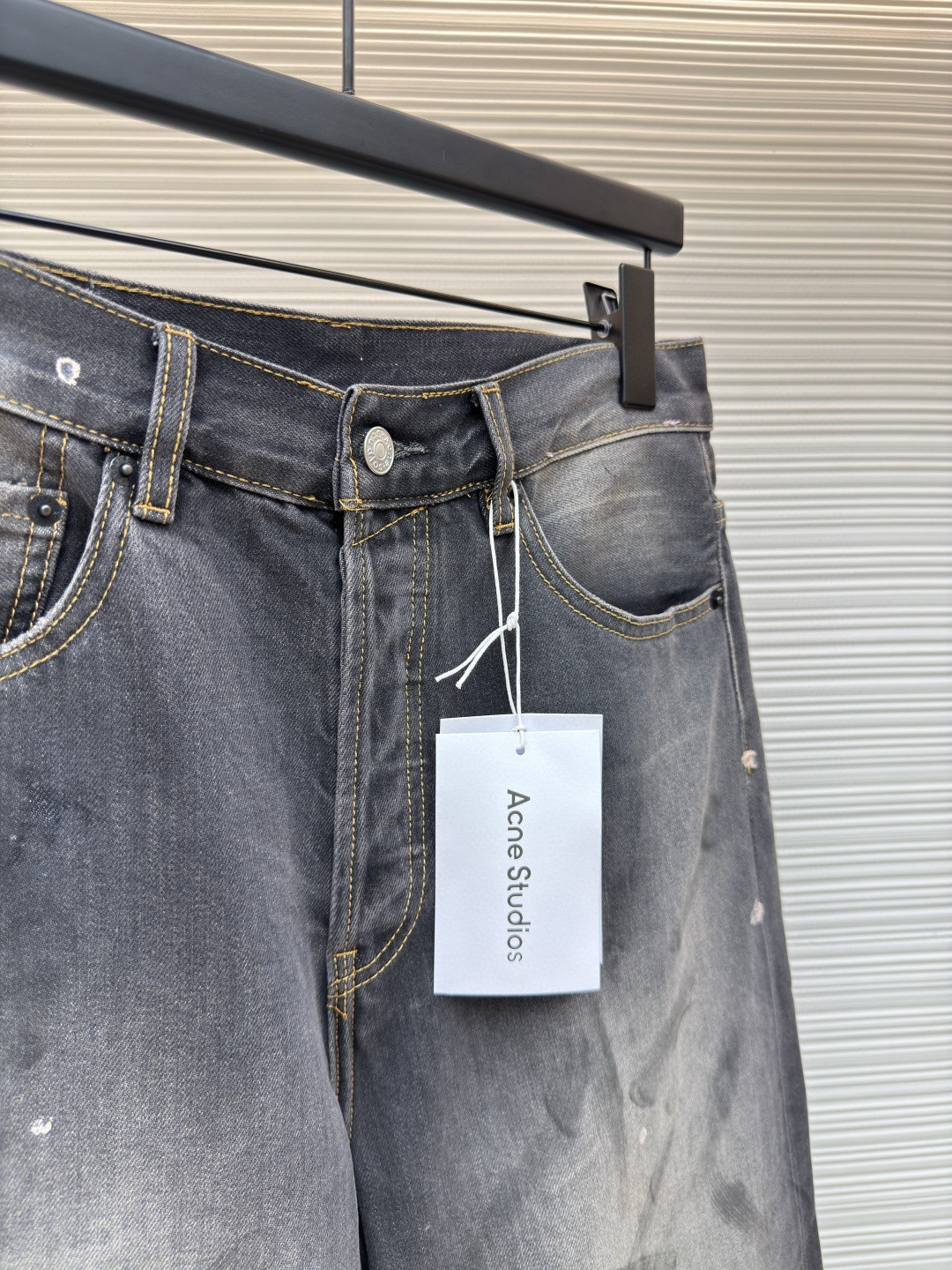 Acne Studios 泼墨涂绘牛仔七分裤 短裤 牛仔裤 裤子 黑色 A7 BE0173-900