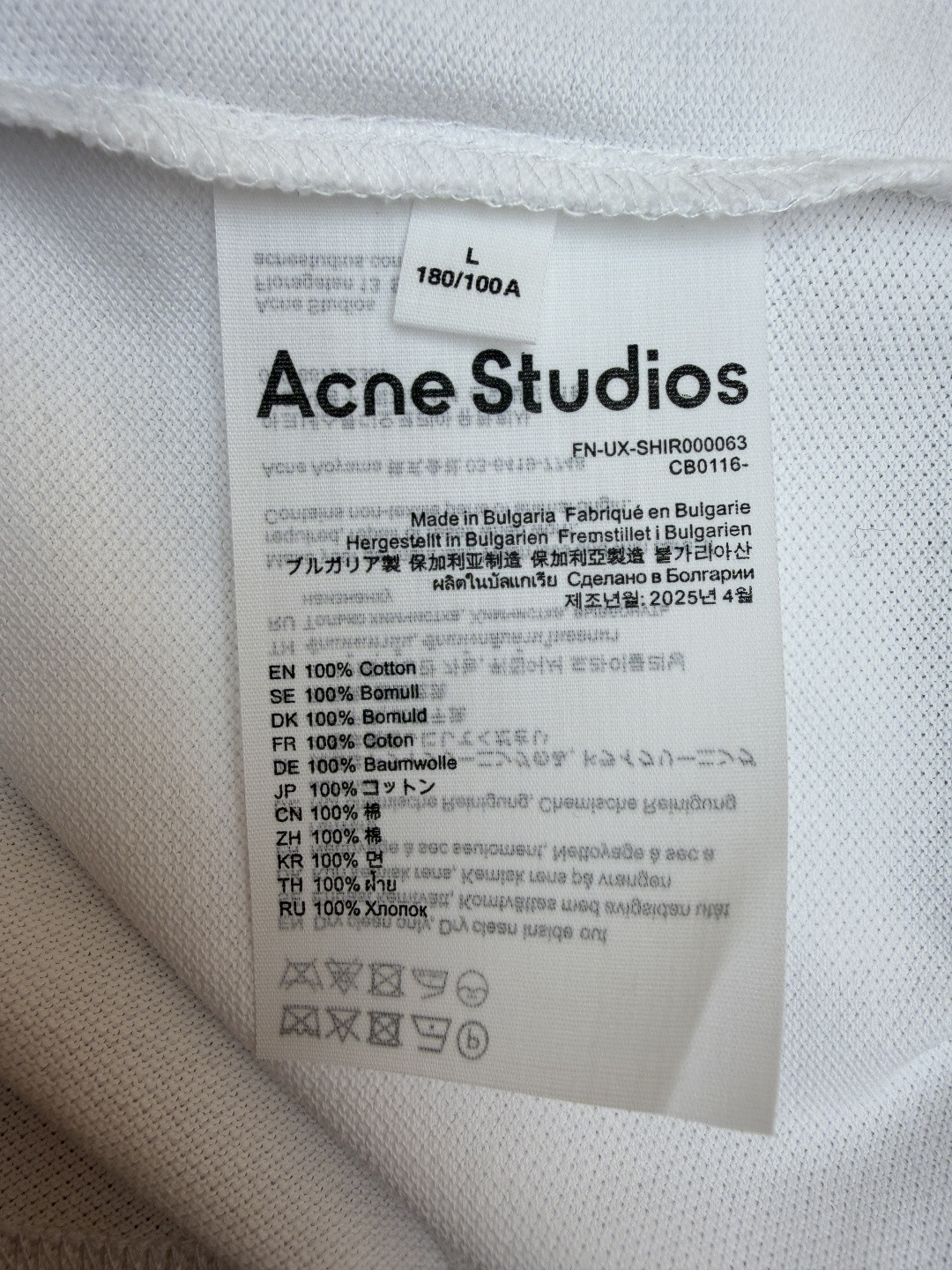 Acne Studios 3D刺绣徽标圆领T恤 短袖 白色 黑色 蓝色 A0 CL0327-183