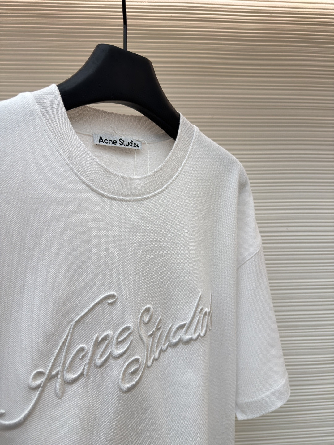 Acne Studios 3D刺绣徽标圆领T恤 短袖 白色 黑色 蓝色 A0 CL0327-183
