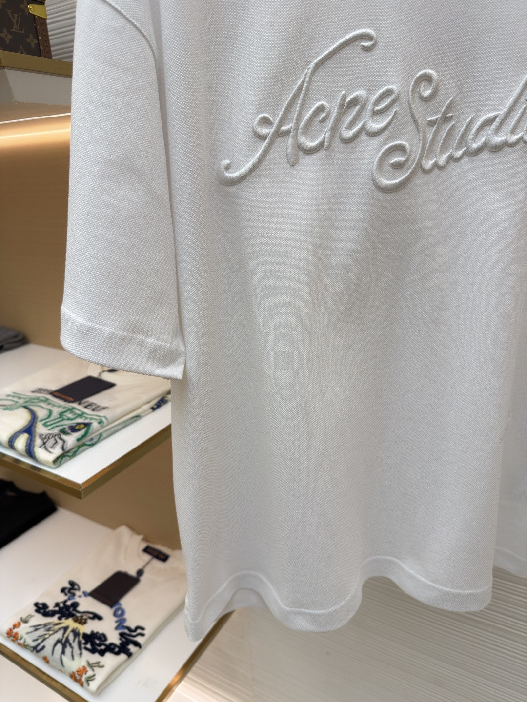 Acne Studios 3D刺绣徽标圆领T恤 短袖 白色 黑色 蓝色 A0 CL0327-183