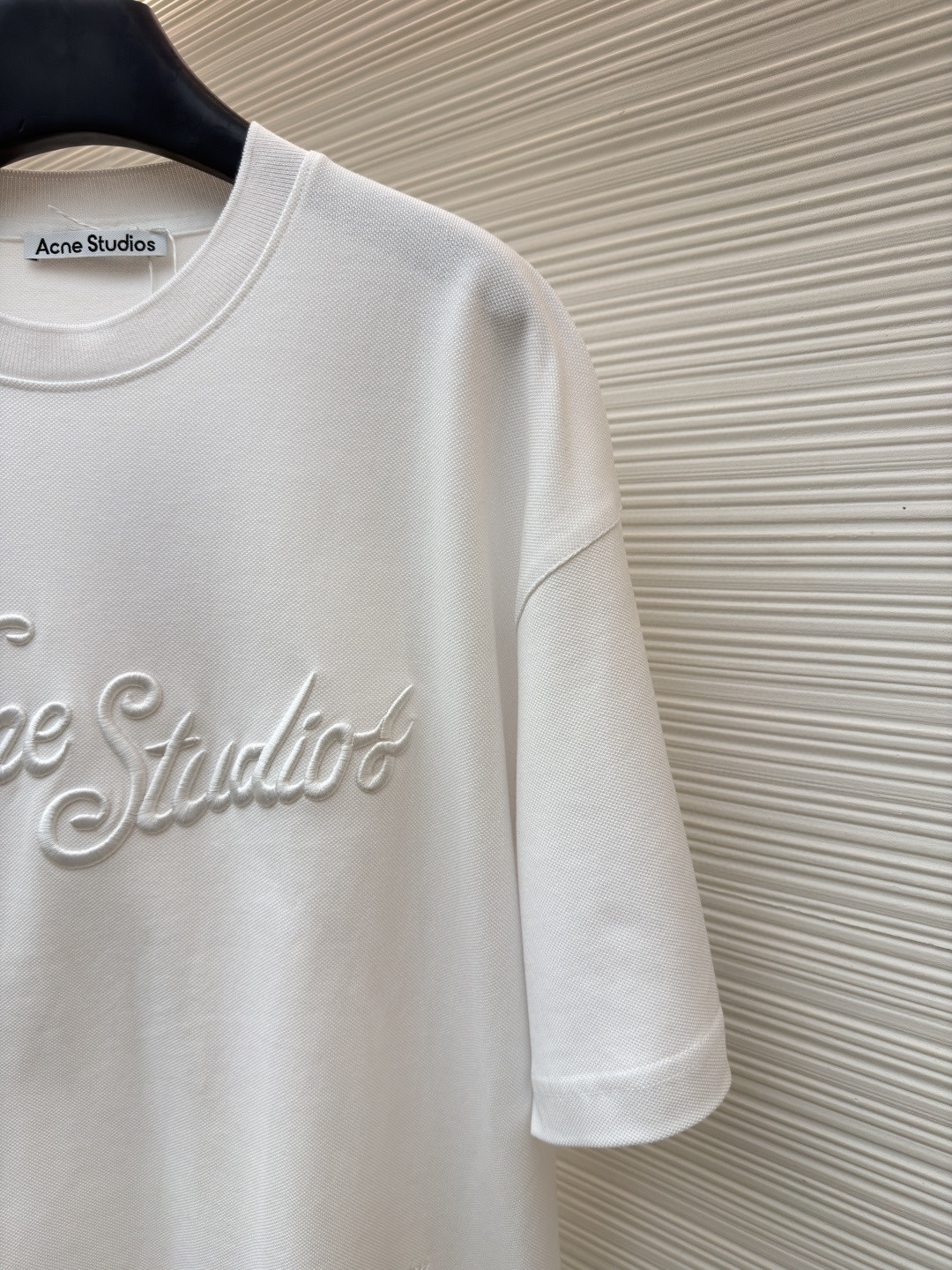 Acne Studios 3D刺绣徽标圆领T恤 短袖 白色 黑色 蓝色 A0 CL0327-183