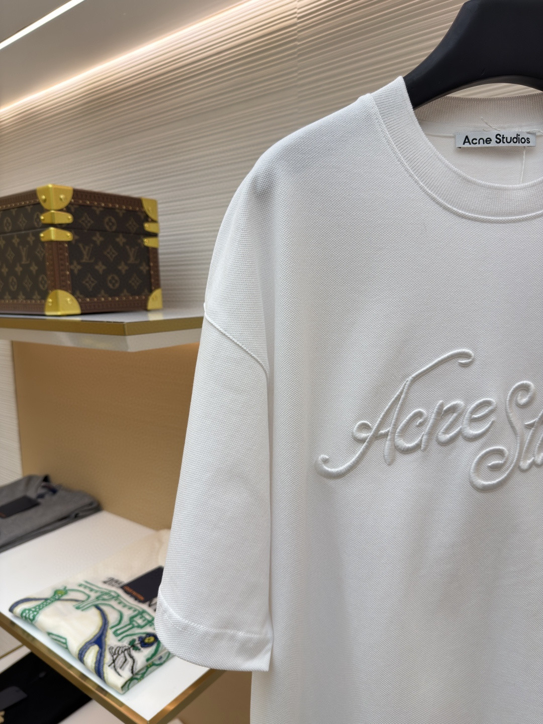 Acne Studios 3D刺绣徽标圆领T恤 短袖 白色 黑色 蓝色 A0 CL0327-183