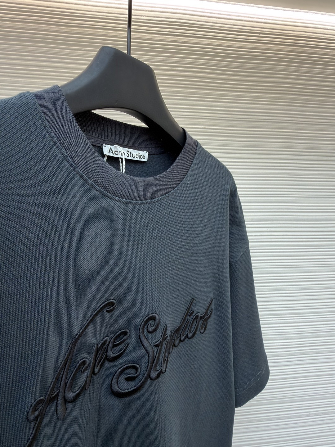 Acne Studios 3D刺绣徽标圆领T恤 短袖 白色 黑色 蓝色 A0 CL0327-183