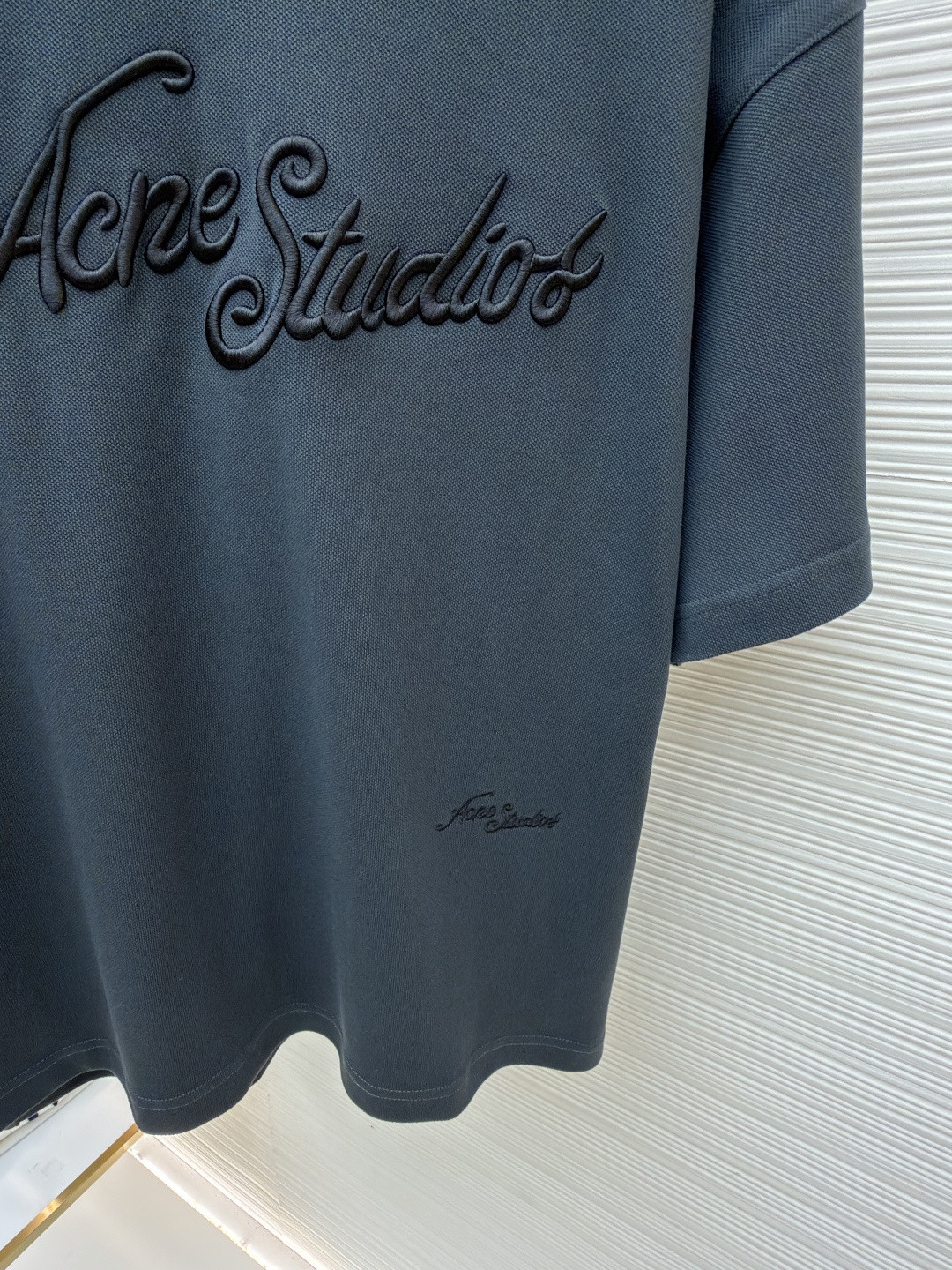 Acne Studios 3D刺绣徽标圆领T恤 短袖 白色 黑色 蓝色 A0 CL0327-183