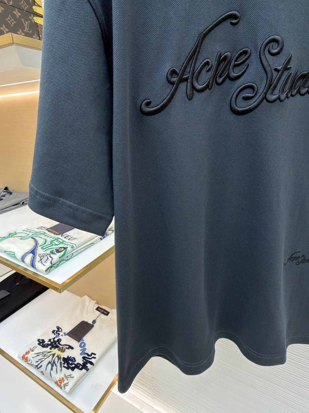 Acne Studios 3D刺绣徽标圆领T恤 短袖 白色 黑色 蓝色 A0 CL0327-183