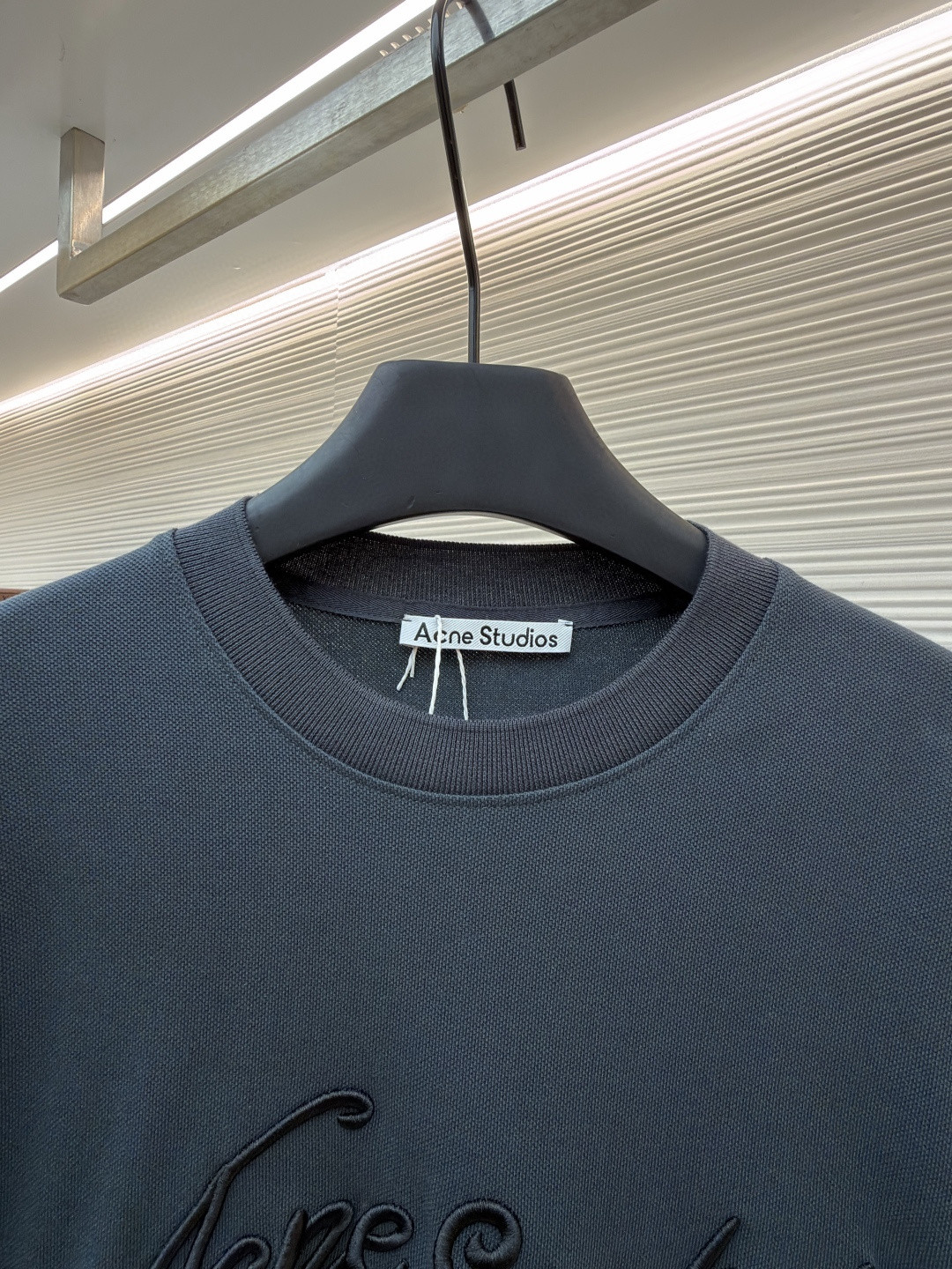 Acne Studios 3D刺绣徽标圆领T恤 短袖 白色 黑色 蓝色 A0 CL0327-183