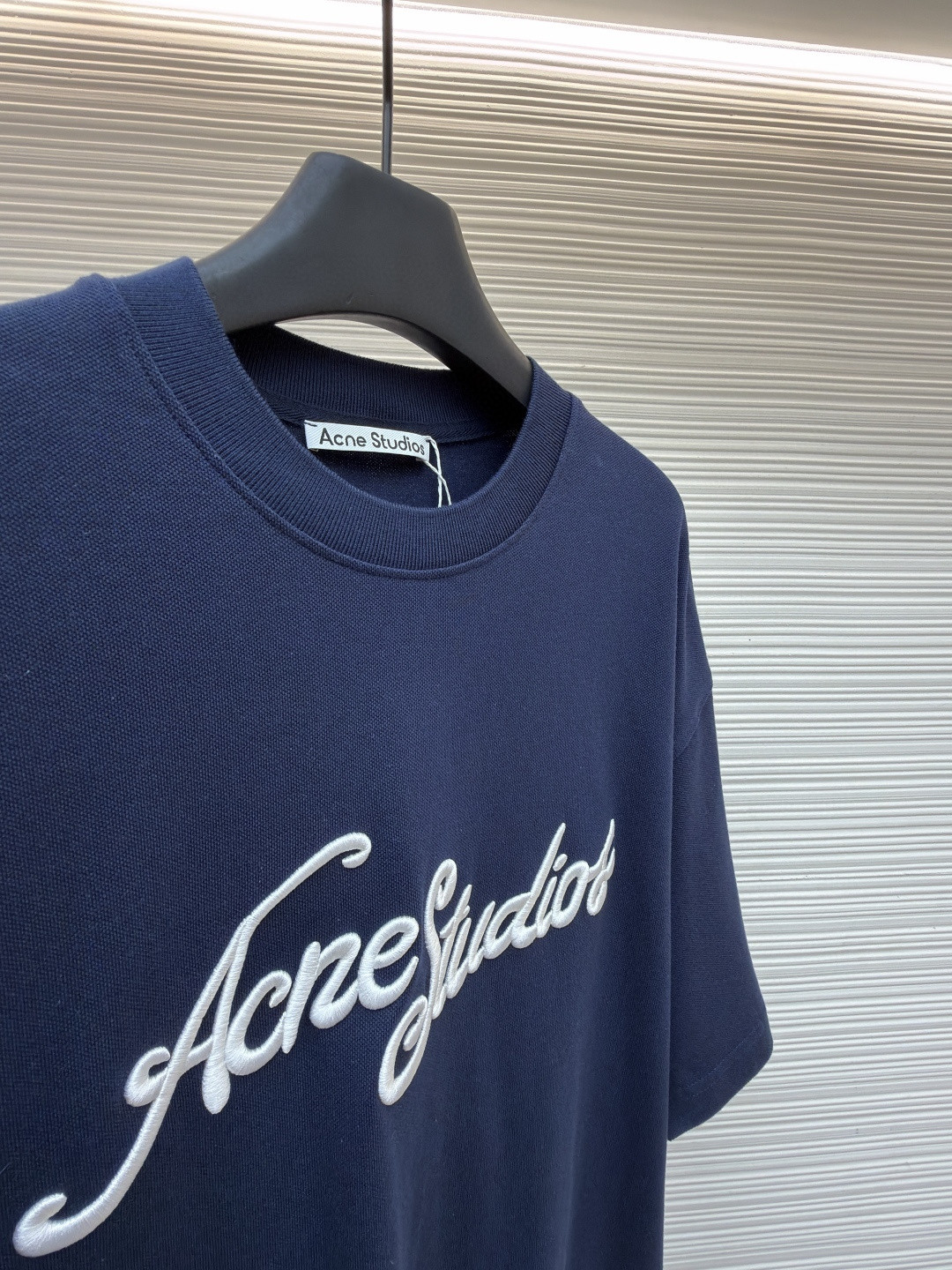 Acne Studios 3D刺绣徽标圆领T恤 短袖 白色 黑色 蓝色 A0 CL0327-183