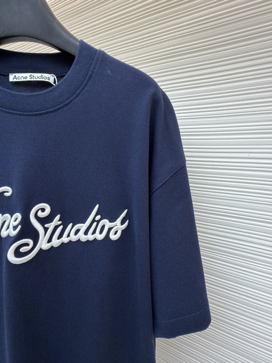 Acne Studios 3D刺绣徽标圆领T恤 短袖 白色 黑色 蓝色 A0 CL0327-183