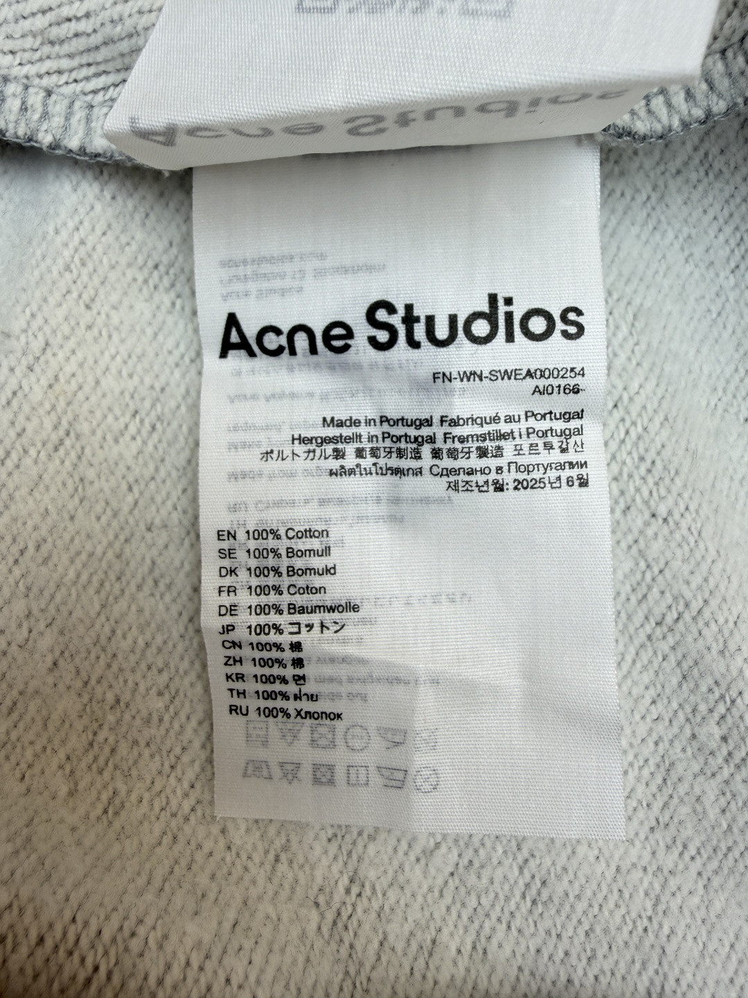 Acne Studios 印花徽标高领卫衣 运动衫 外套 长袖 灰色 B0 AI0166-990