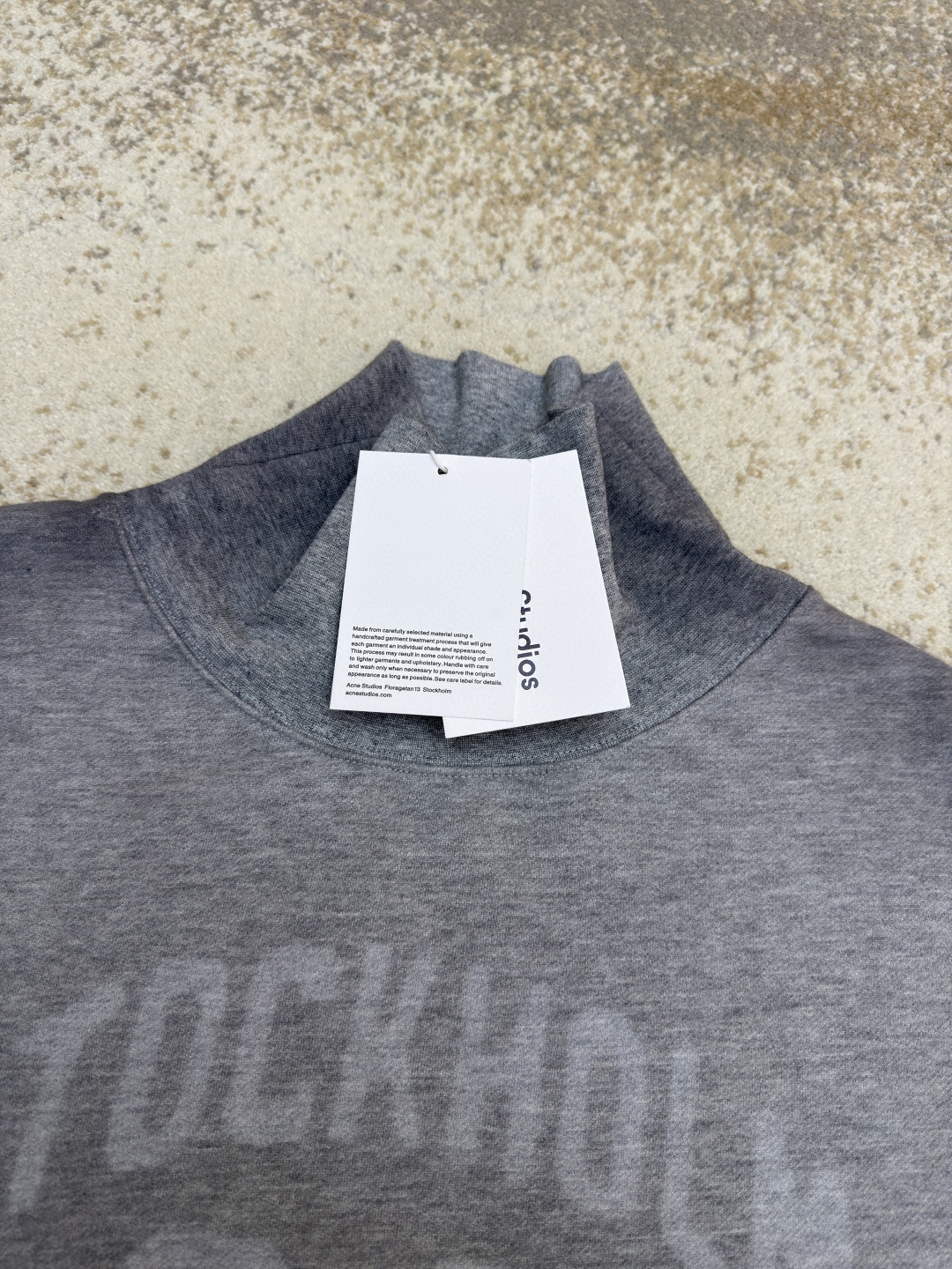 Acne Studios 印花徽标高领卫衣 运动衫 外套 长袖 灰色 B0 AI0166-990