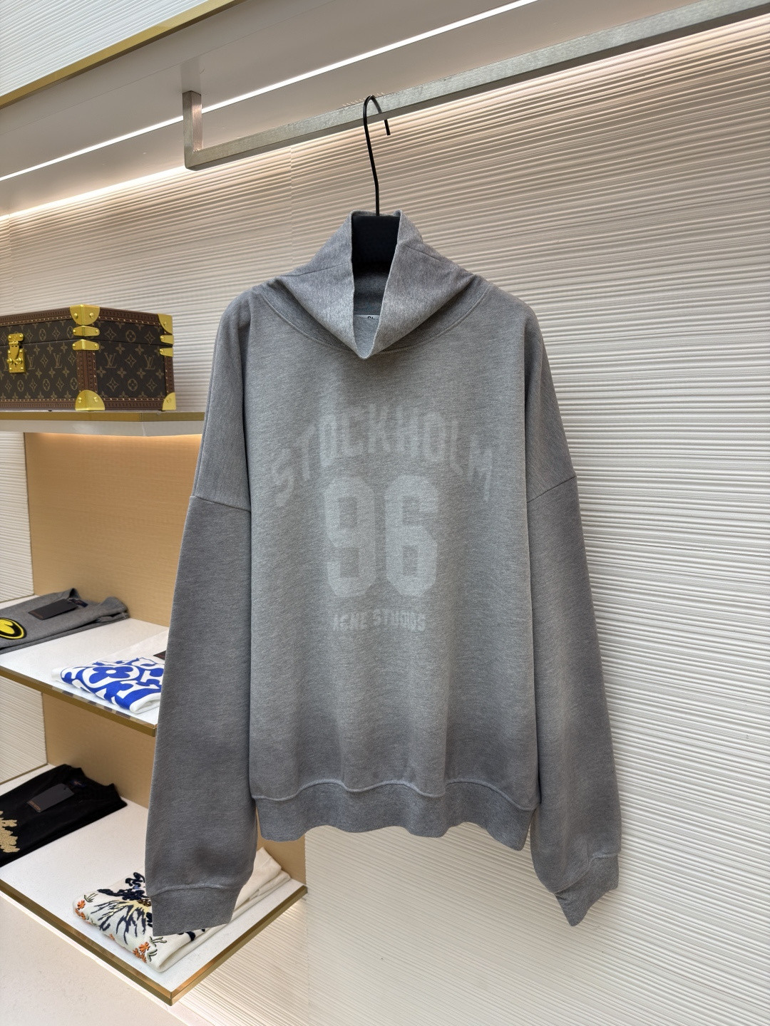Acne Studios 印花徽标高领卫衣 运动衫 外套 长袖 灰色 B0 AI0166-990