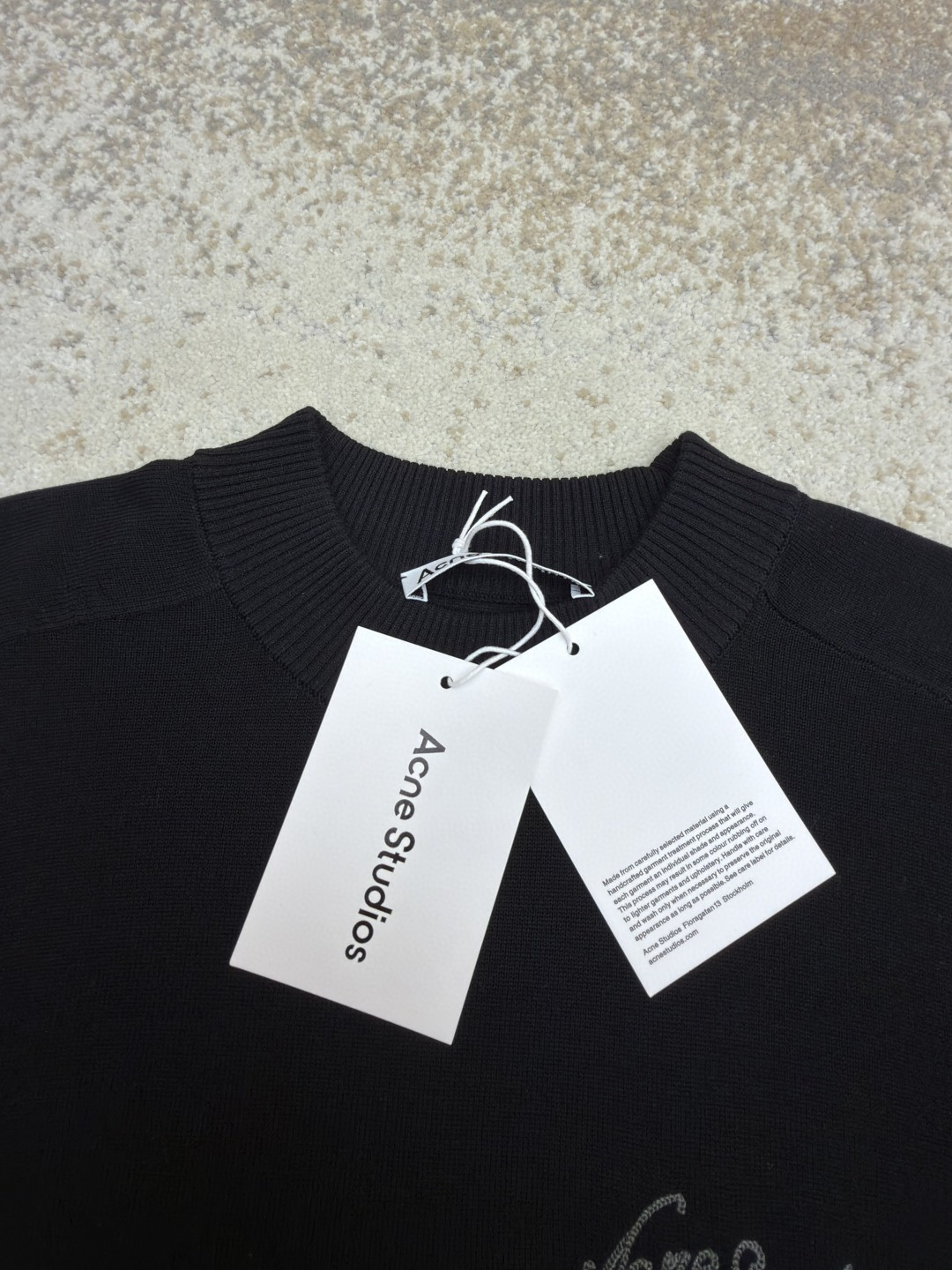 Acne Studios 徽标短袖针织衫 T恤 黑色 A5