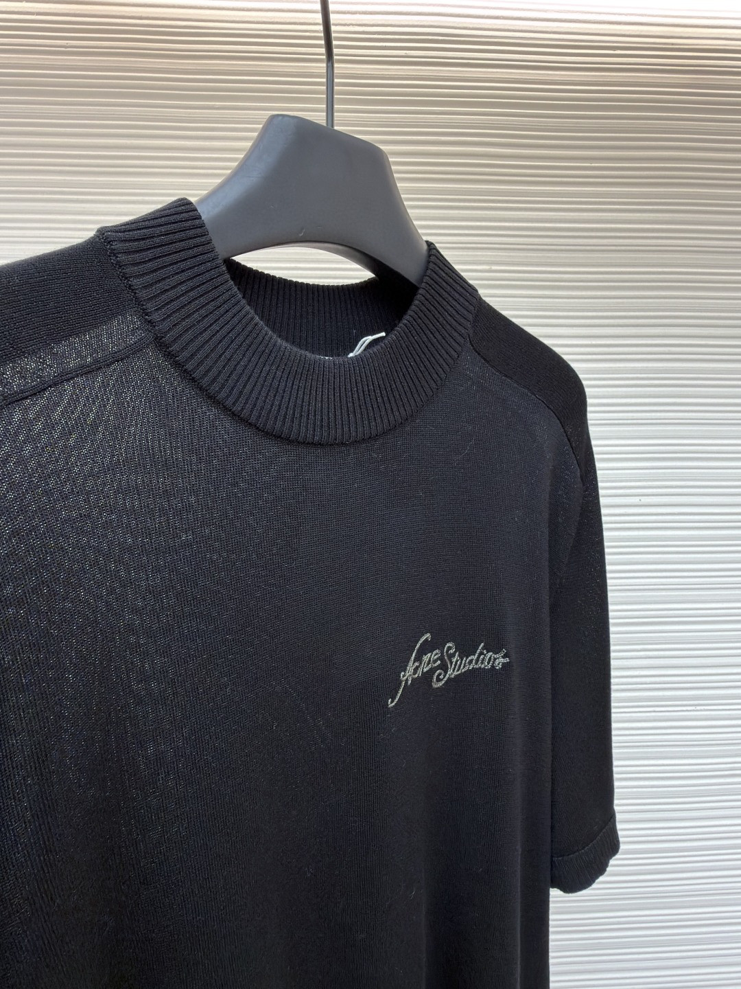 Acne Studios 徽标短袖针织衫 T恤 黑色 A5