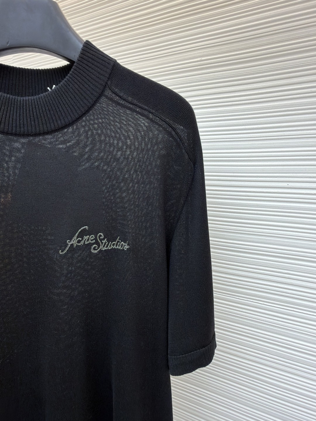 Acne Studios 徽标短袖针织衫 T恤 黑色 A5