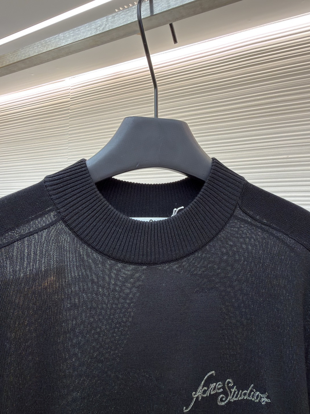 Acne Studios 徽标短袖针织衫 T恤 黑色 A5