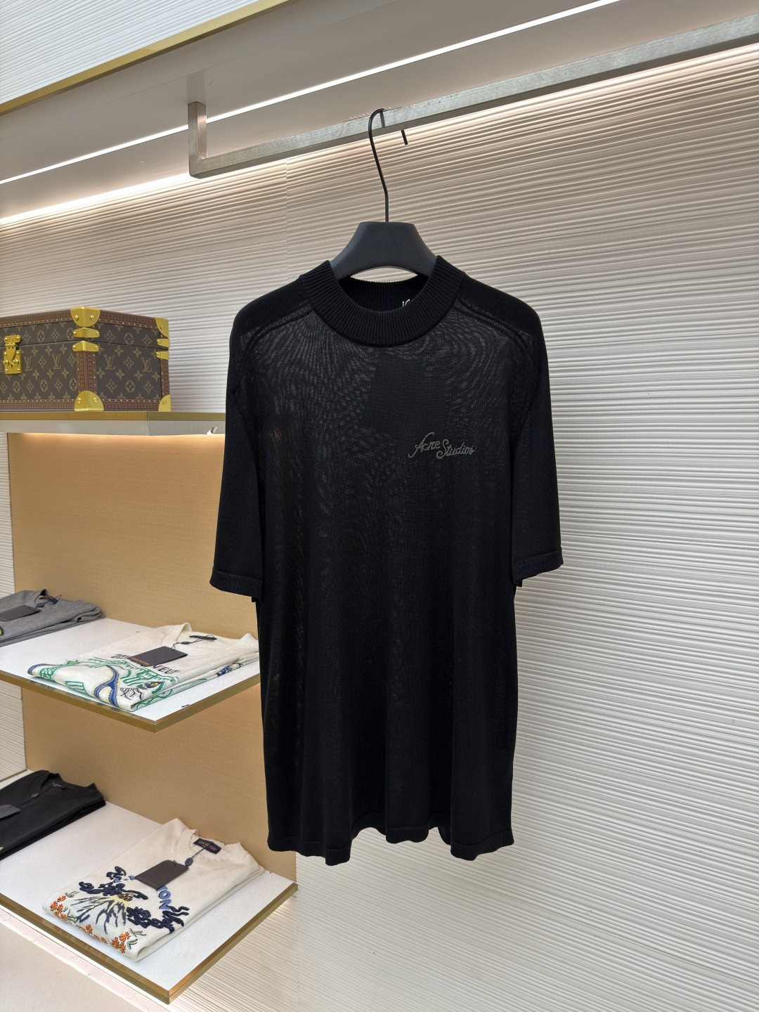 Acne Studios 徽标短袖针织衫 T恤 黑色 A5