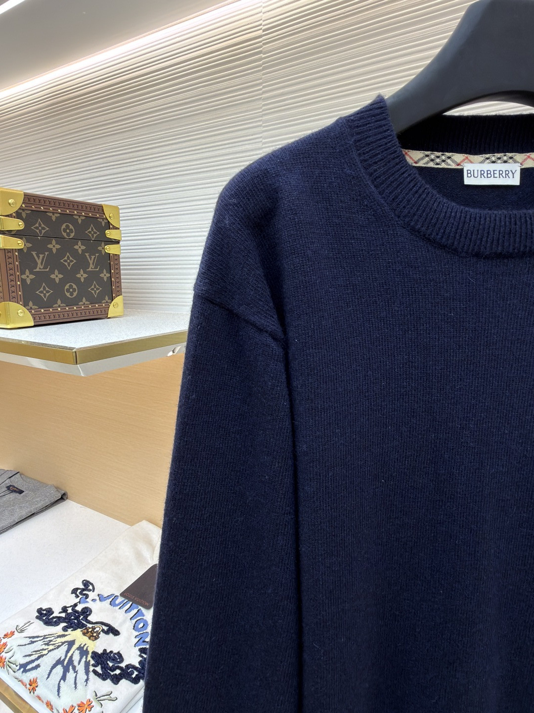 Burberry 巴宝莉 刺绣圆领针织衫 毛衣 长袖 外套 灰色 蓝色 B0 81130871