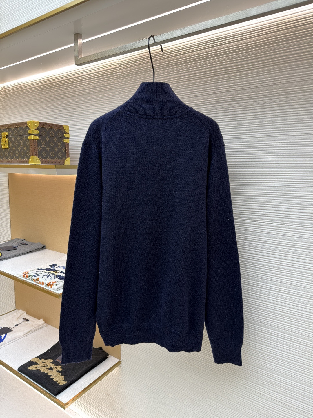 Burberry 巴宝莉 刺绣半拉链高领针织衫 毛衣 长袖 外套 灰色 蓝色 B0 81121321